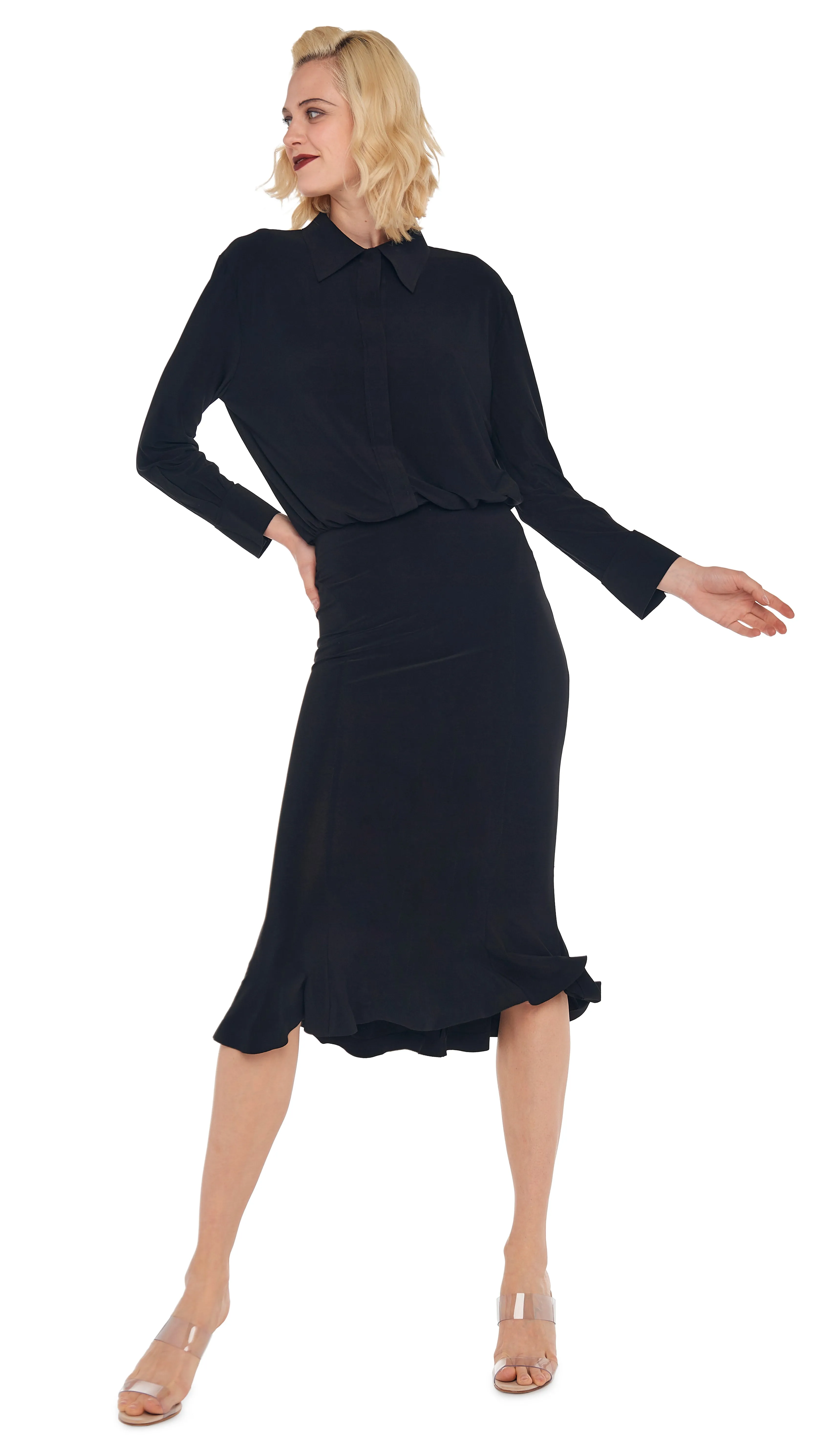 BF NK SHIRT FISHTAIL DRESS sold by Norma Kamali product image thumbnail 5