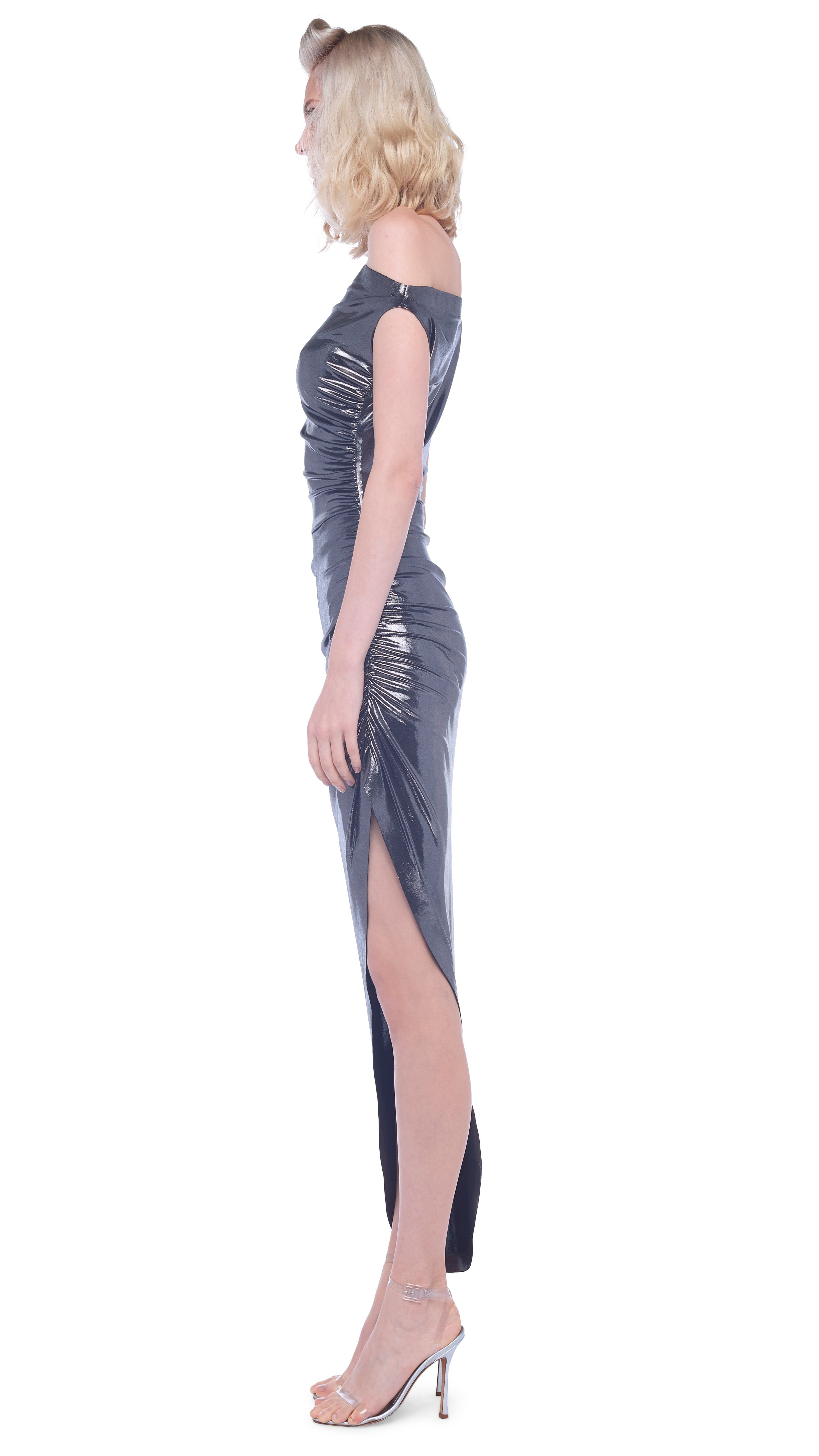 DROP SHOULDER SIDE DRAPE GOWN sold by Norma Kamali product image thumbnail 2