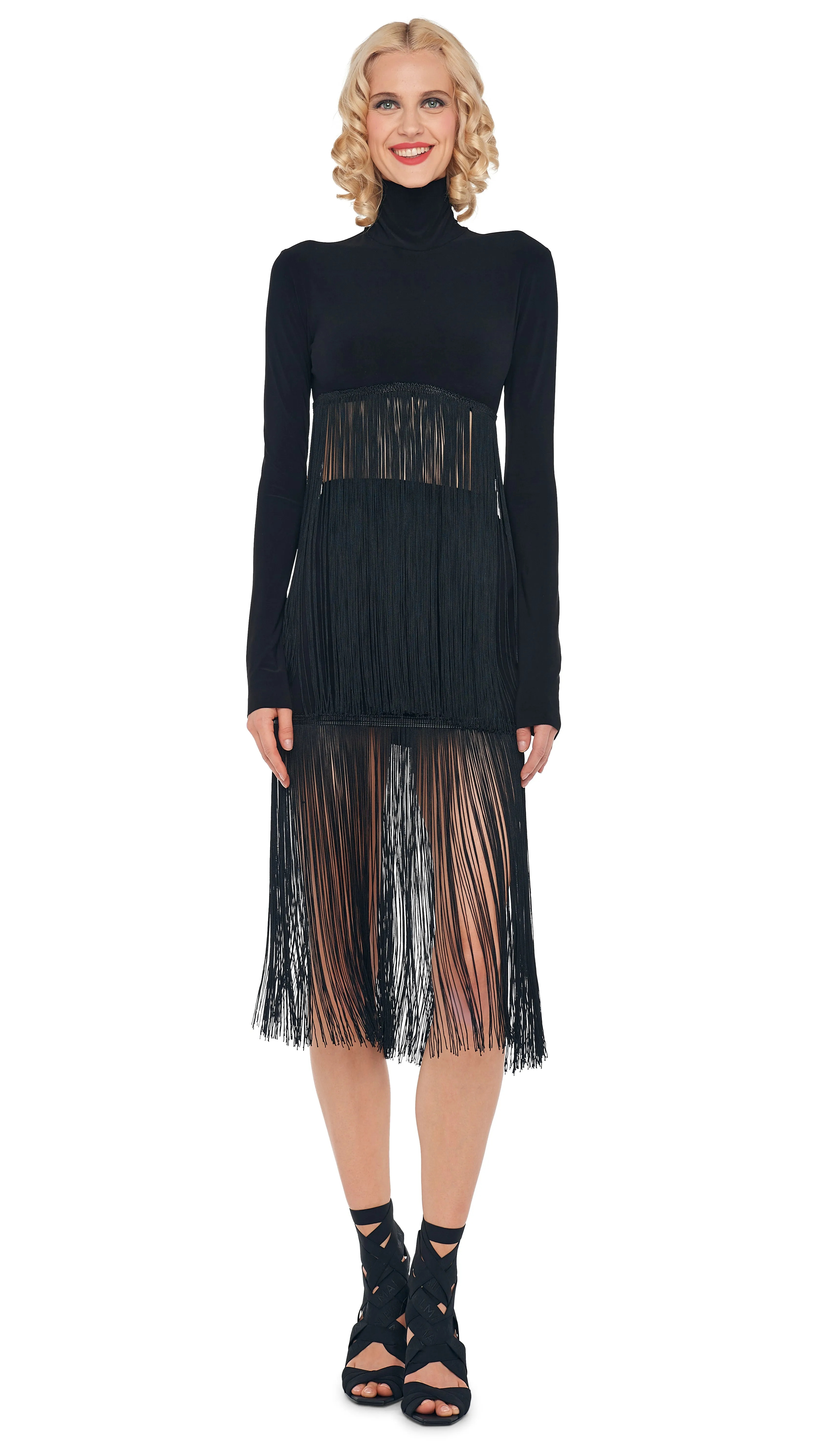 18" FRINGE CROPPED TURTLE TOP sold by Norma Kamali