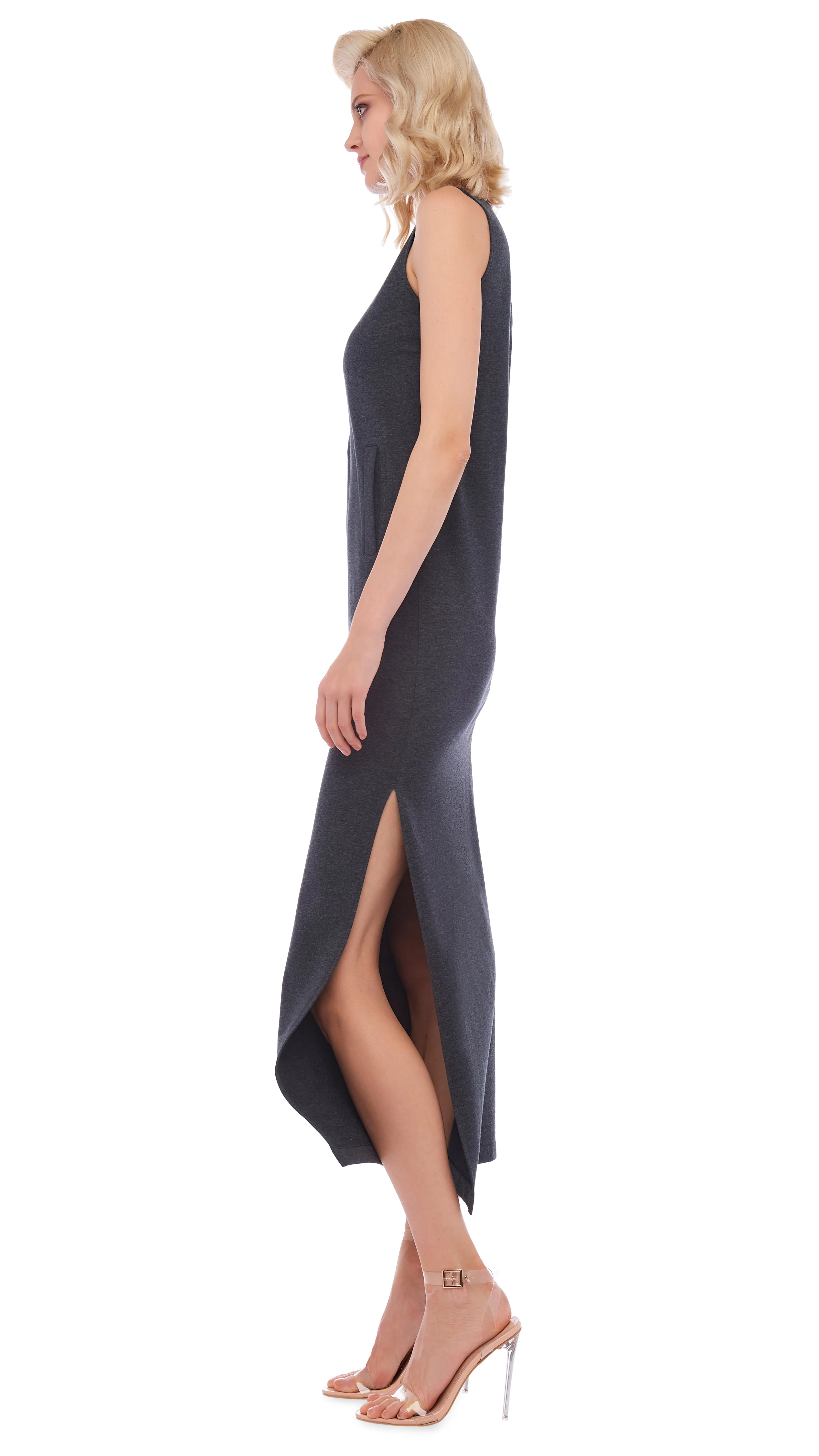 SLEEVELESS SIDE SLIT GOWN sold by Norma Kamali product image thumbnail 2