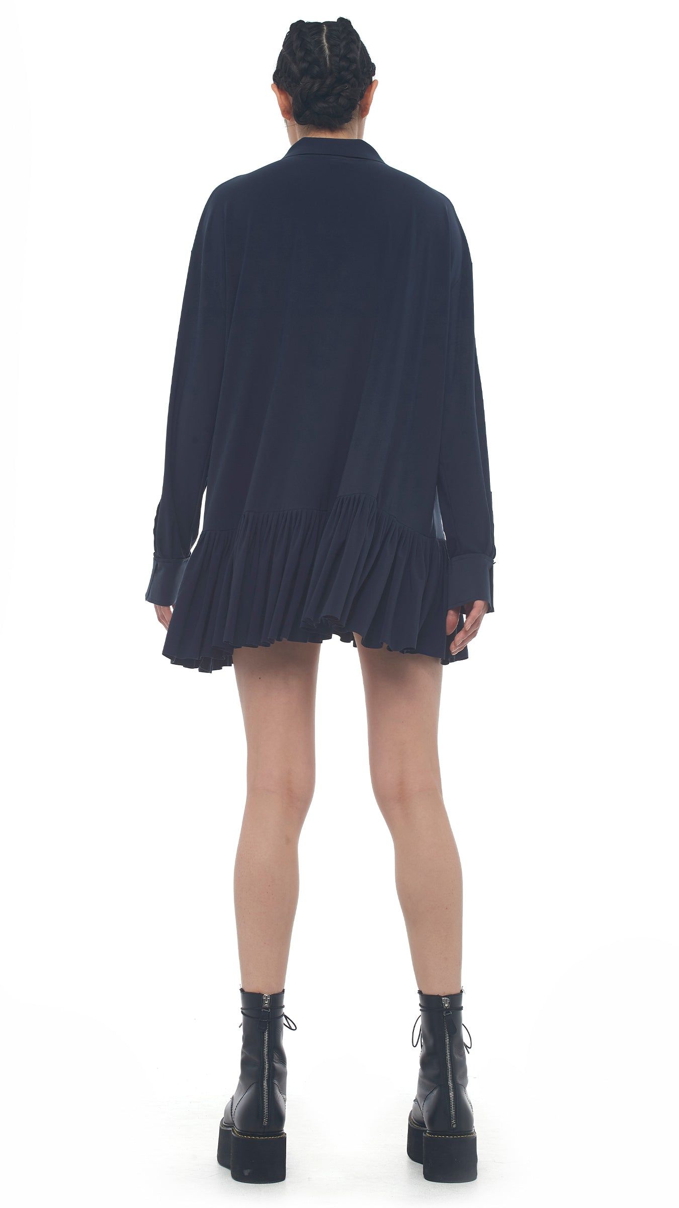 OVERSIZE BF RUFFLE NK SHIRT sold by Norma Kamali product image thumbnail 3