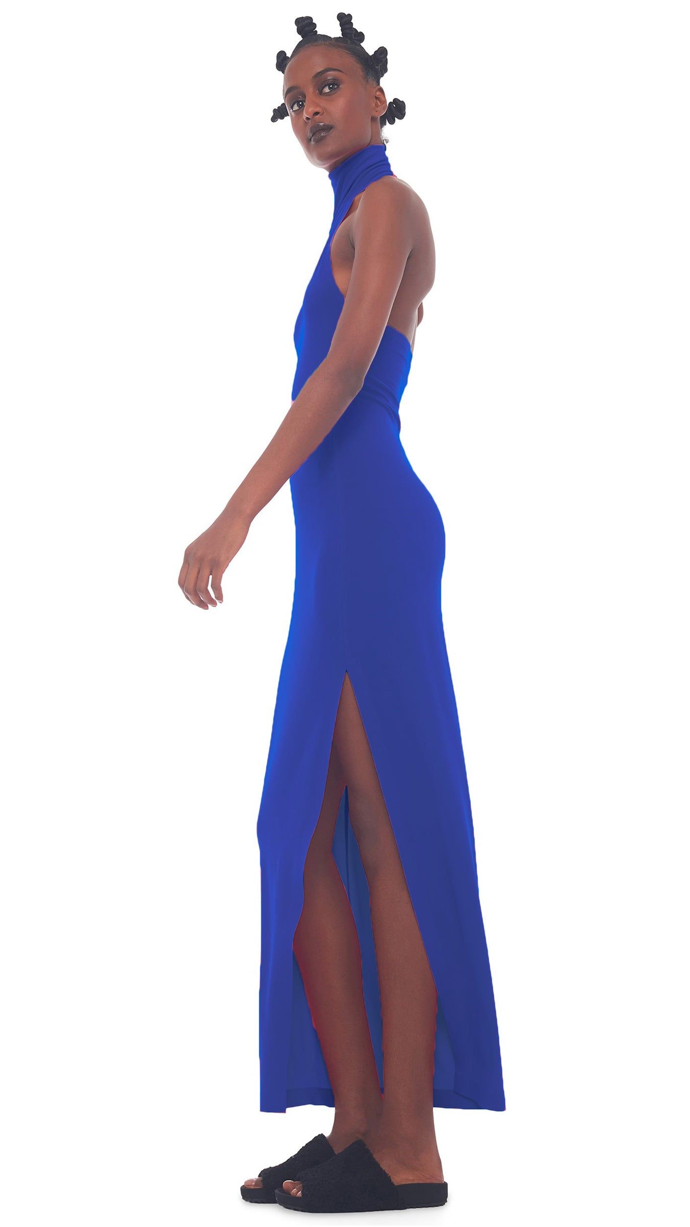 HALTER TURTLE SIDE SLIT GOWN sold by Norma Kamali product image thumbnail 2