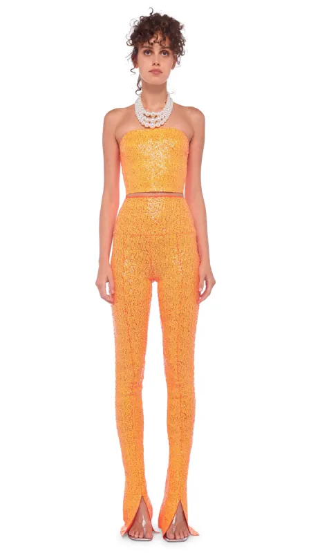 SEQUIN TUBE TOP W/ MESH SIDES sold by Norma Kamali
