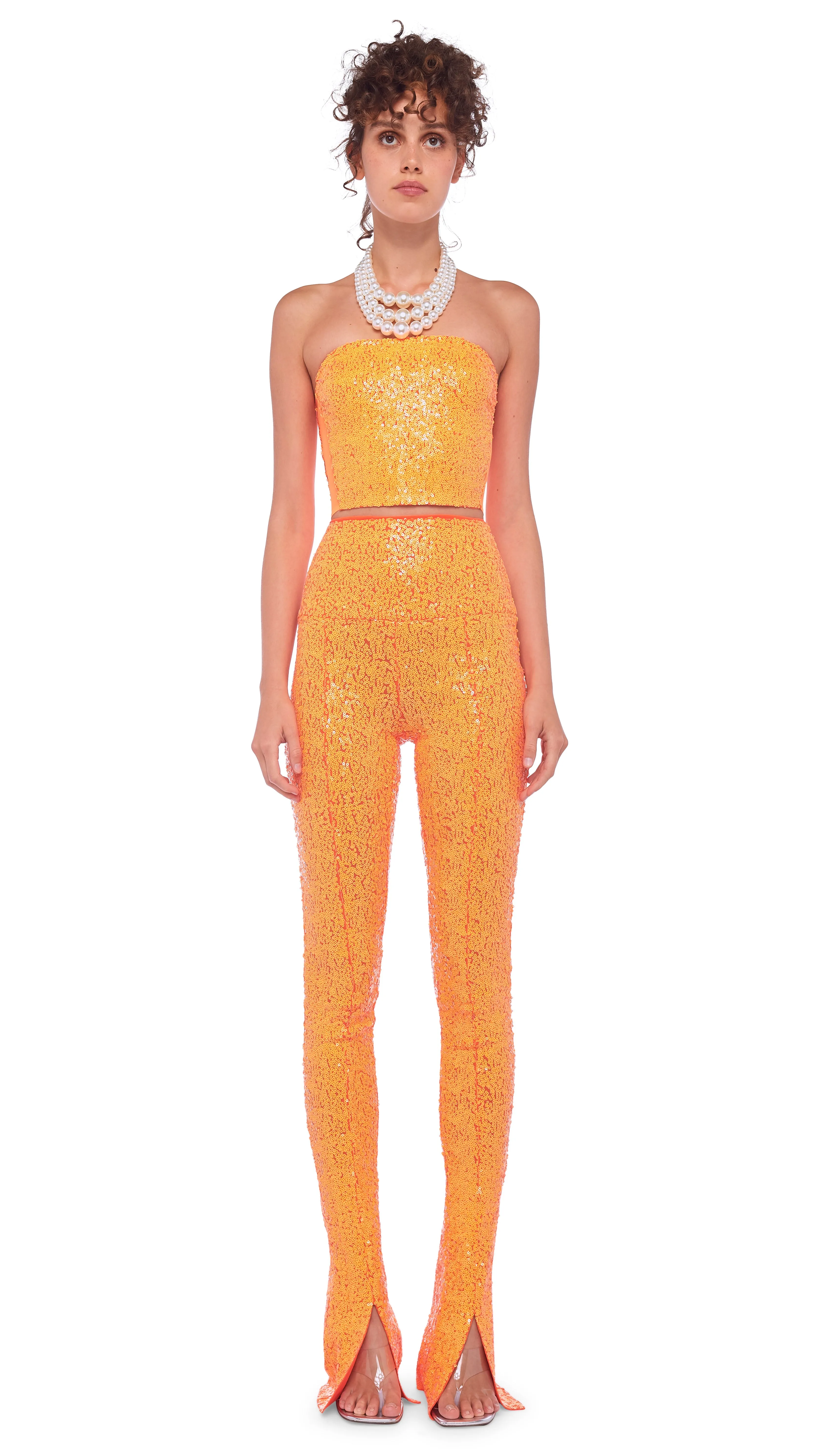 SEQUIN TUBE TOP W/ MESH SIDES sold by Norma Kamali