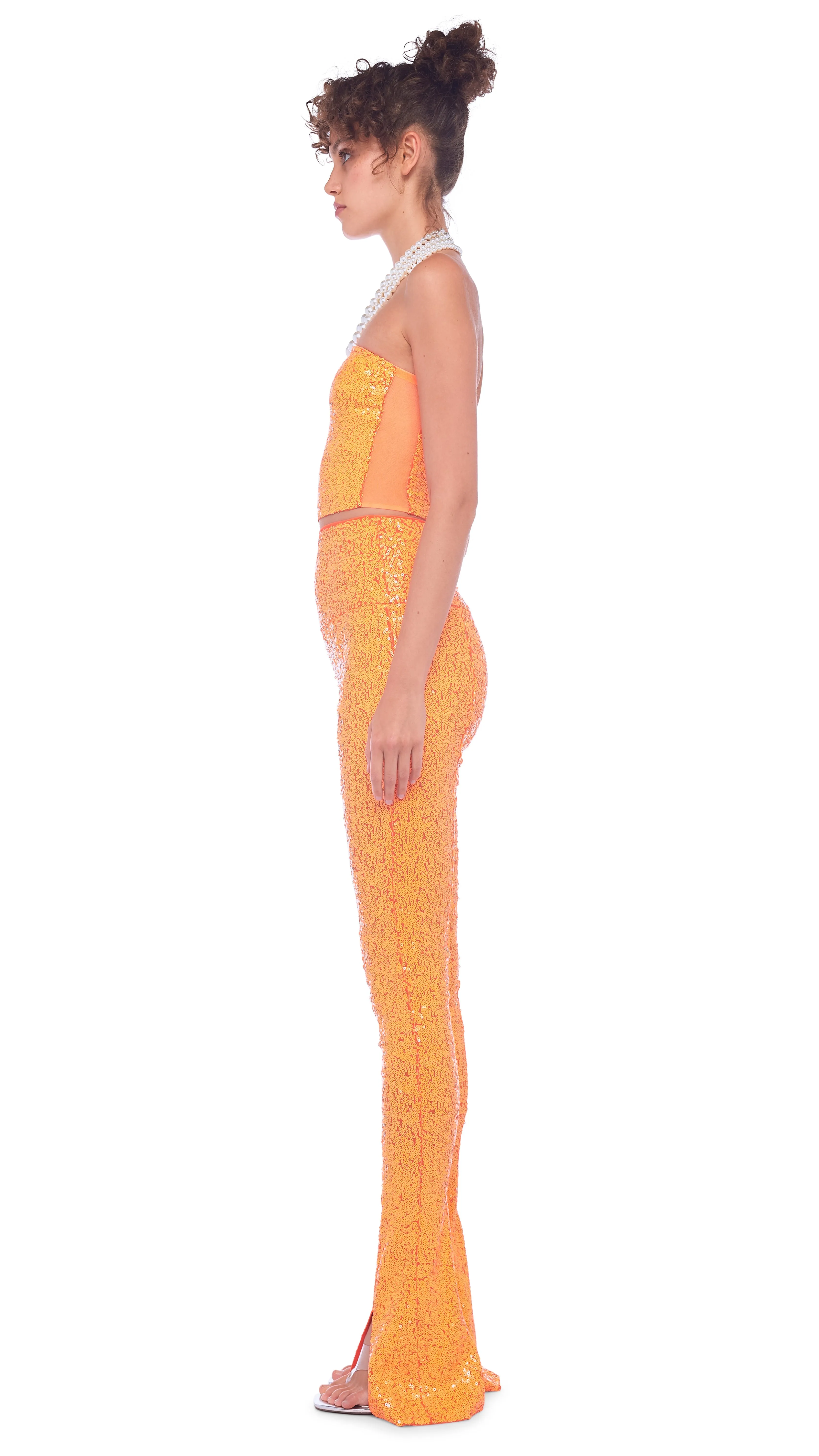 SEQUIN TUBE TOP W/ MESH SIDES sold by Norma Kamali product image thumbnail 2