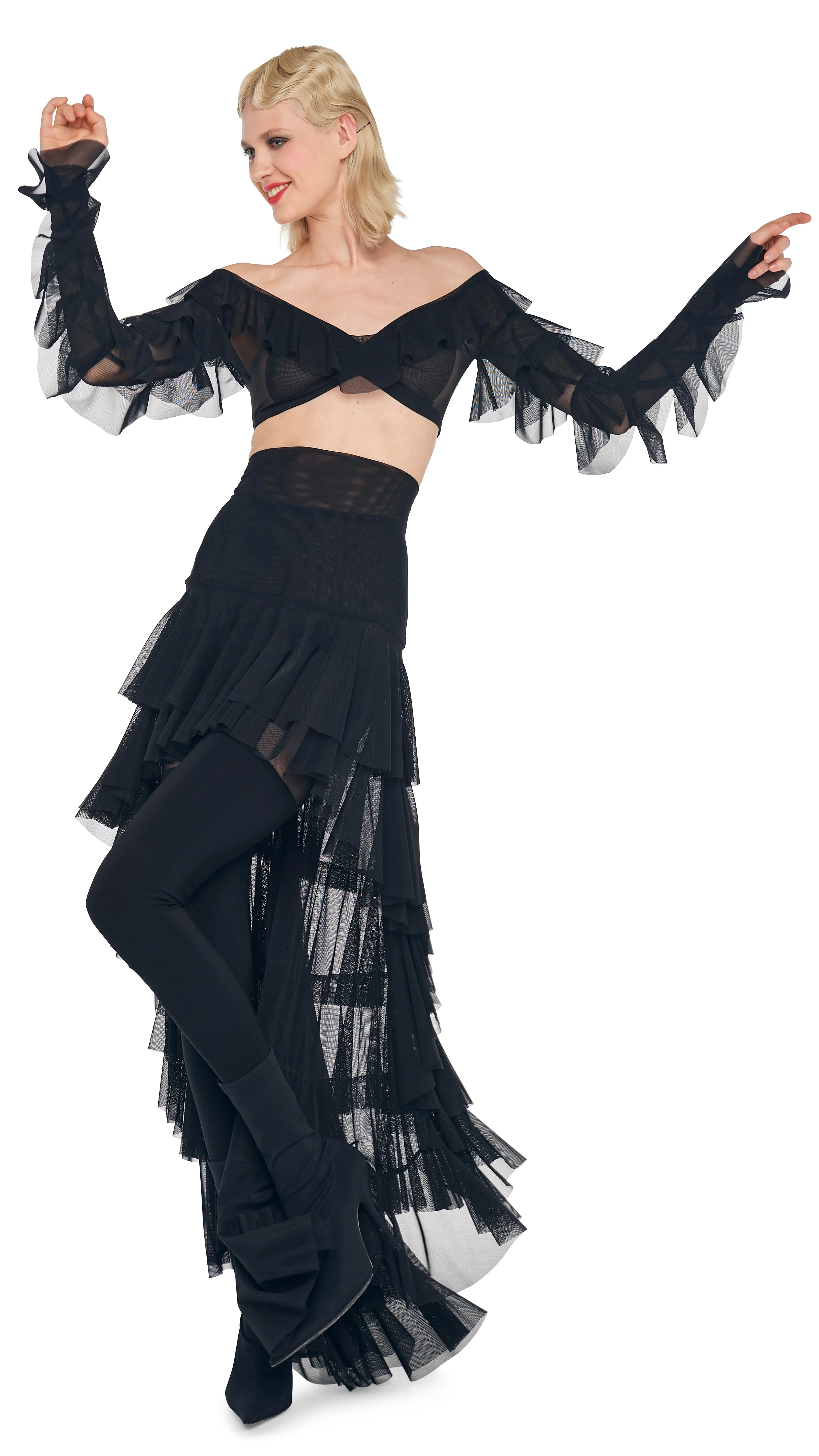 CROPPED RUFFLE TOP sold by Norma Kamali product image thumbnail 5