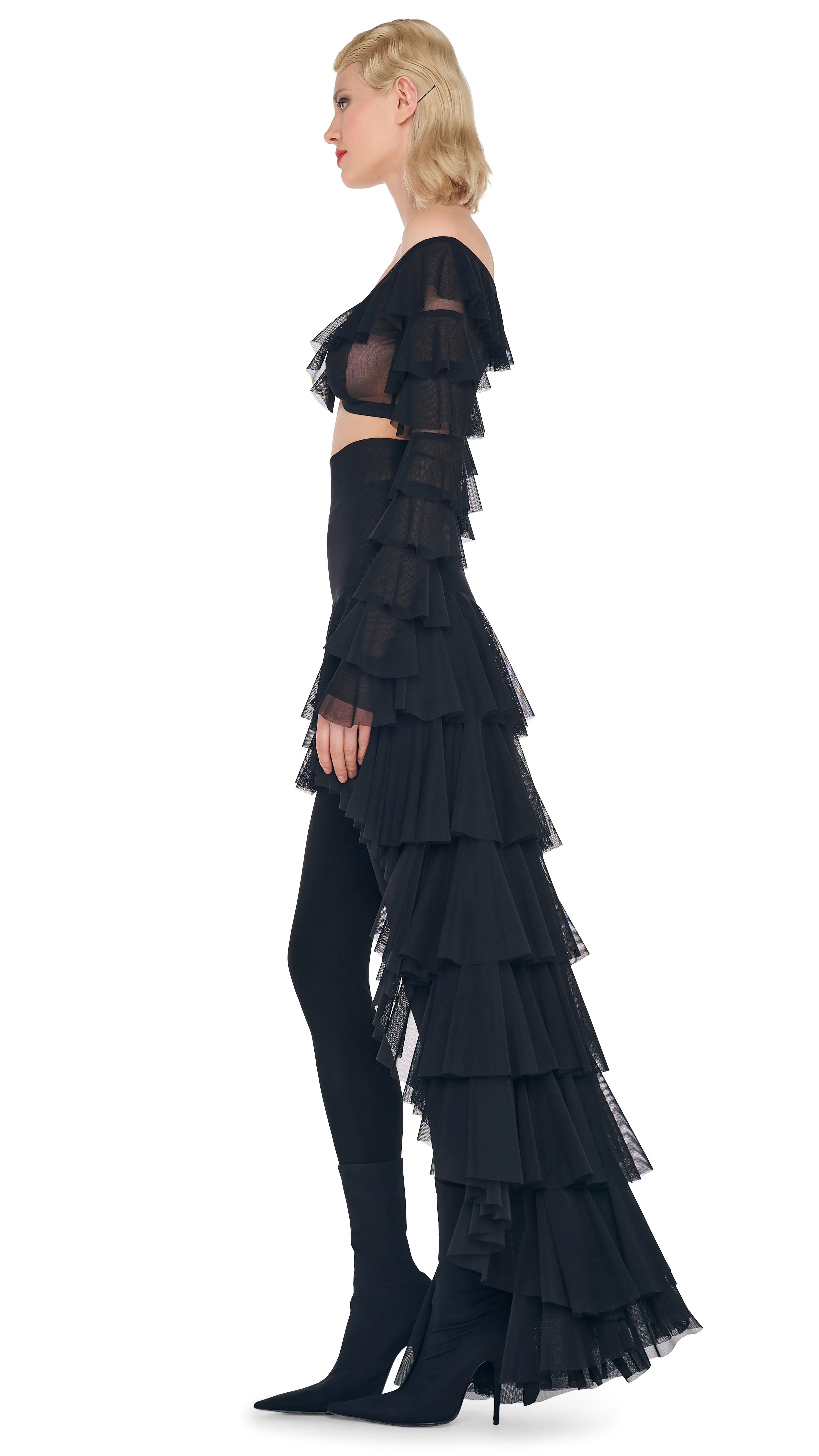 CROPPED RUFFLE TOP sold by Norma Kamali product image thumbnail 2