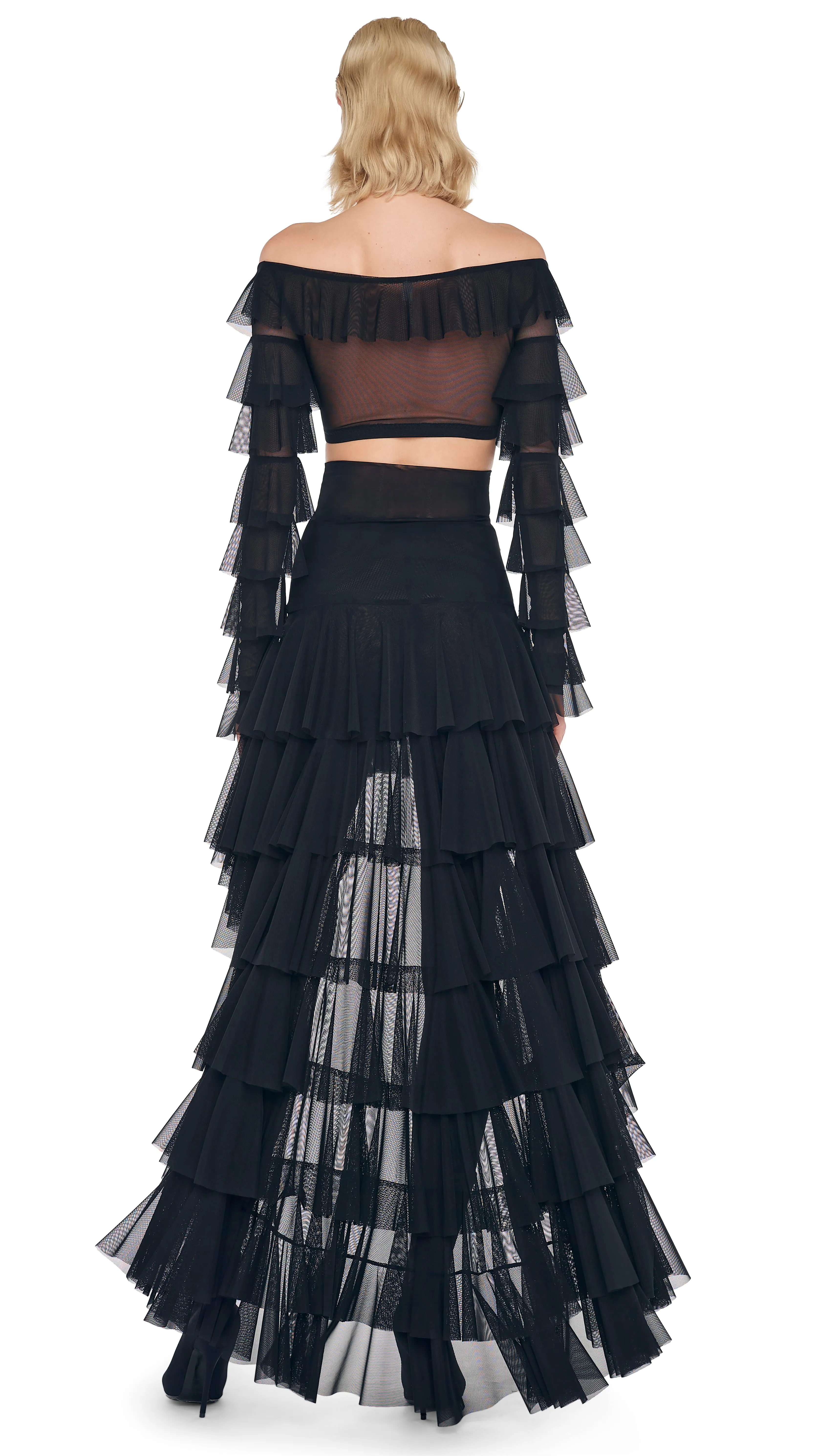 CROPPED RUFFLE TOP sold by Norma Kamali product image thumbnail 3