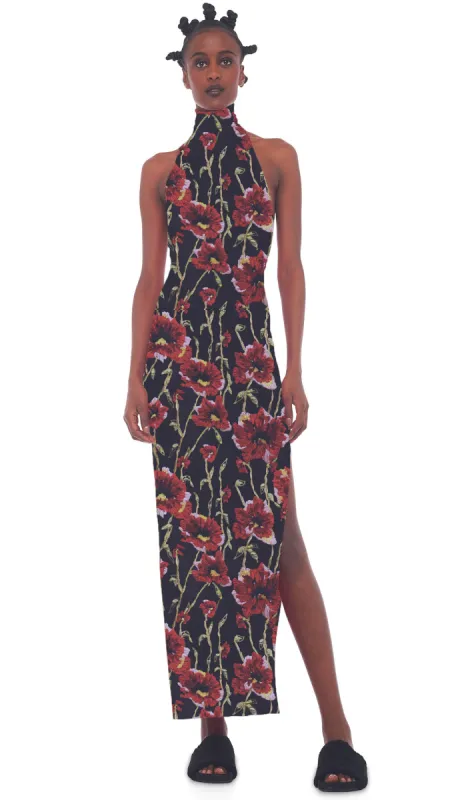 HALTER TURTLE SIDE SLIT GOWN made by Norma Kamali
