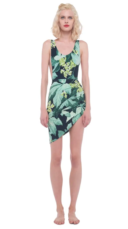 SIDE DRAPE MINI SKIRT sold by Norma Kamali