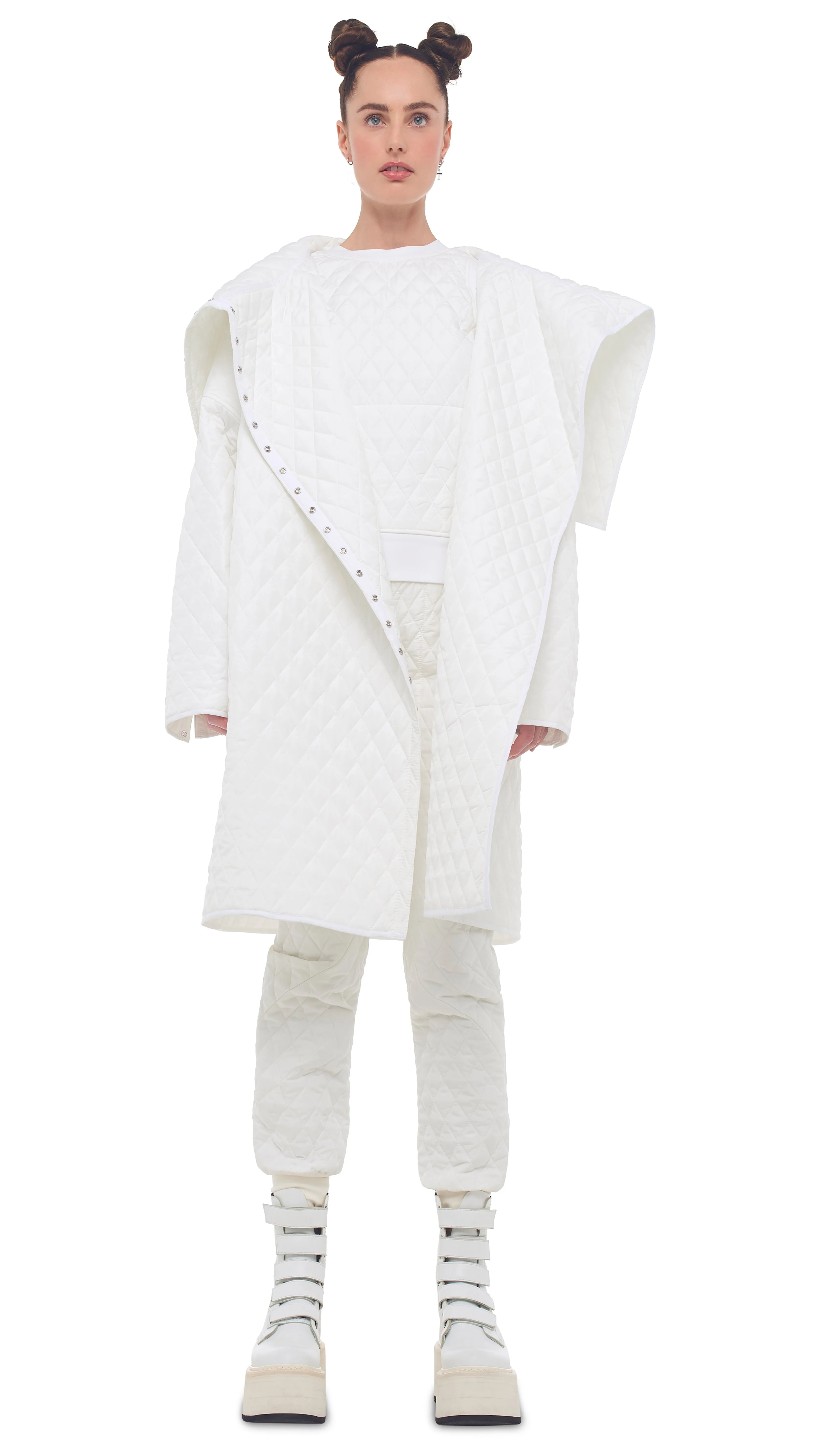 OS SIDE SNAP JACKET TO KNEE sold by Norma Kamali