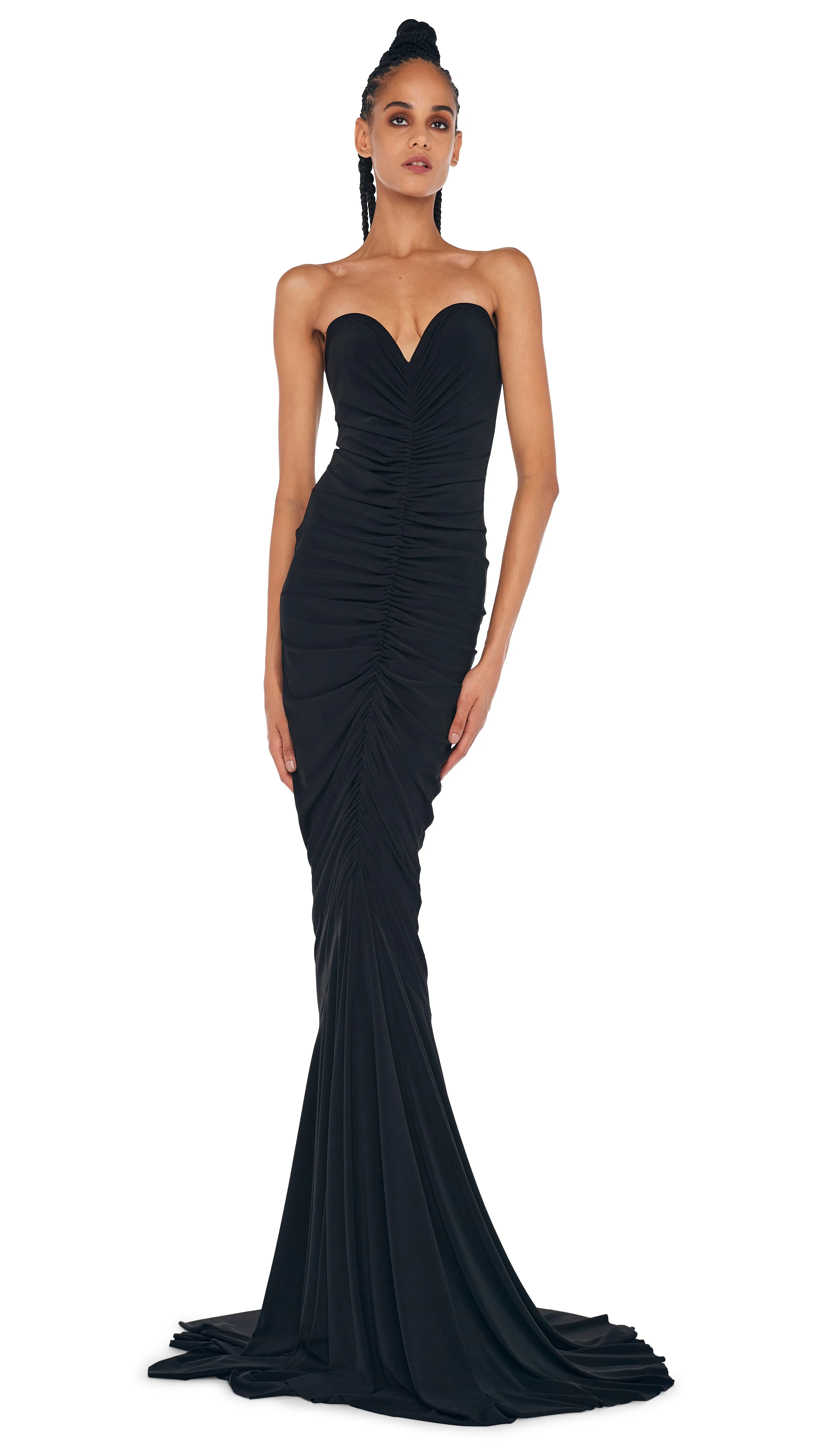 STRAPLESS SHIRRED FRONT FISHTAIL GOWN sold by Norma Kamali product image thumbnail 5