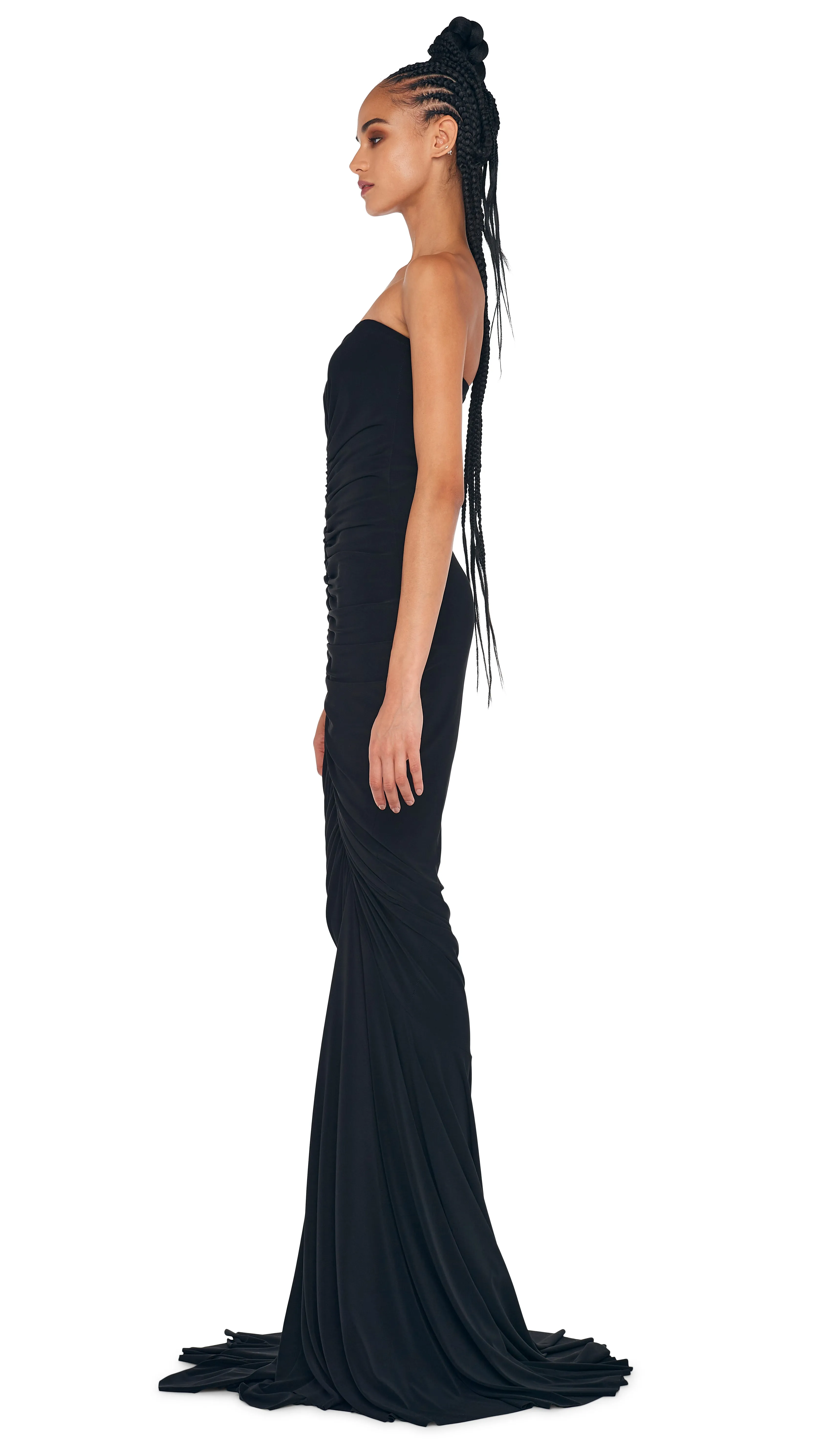 STRAPLESS SHIRRED FRONT FISHTAIL GOWN sold by Norma Kamali product image thumbnail 2