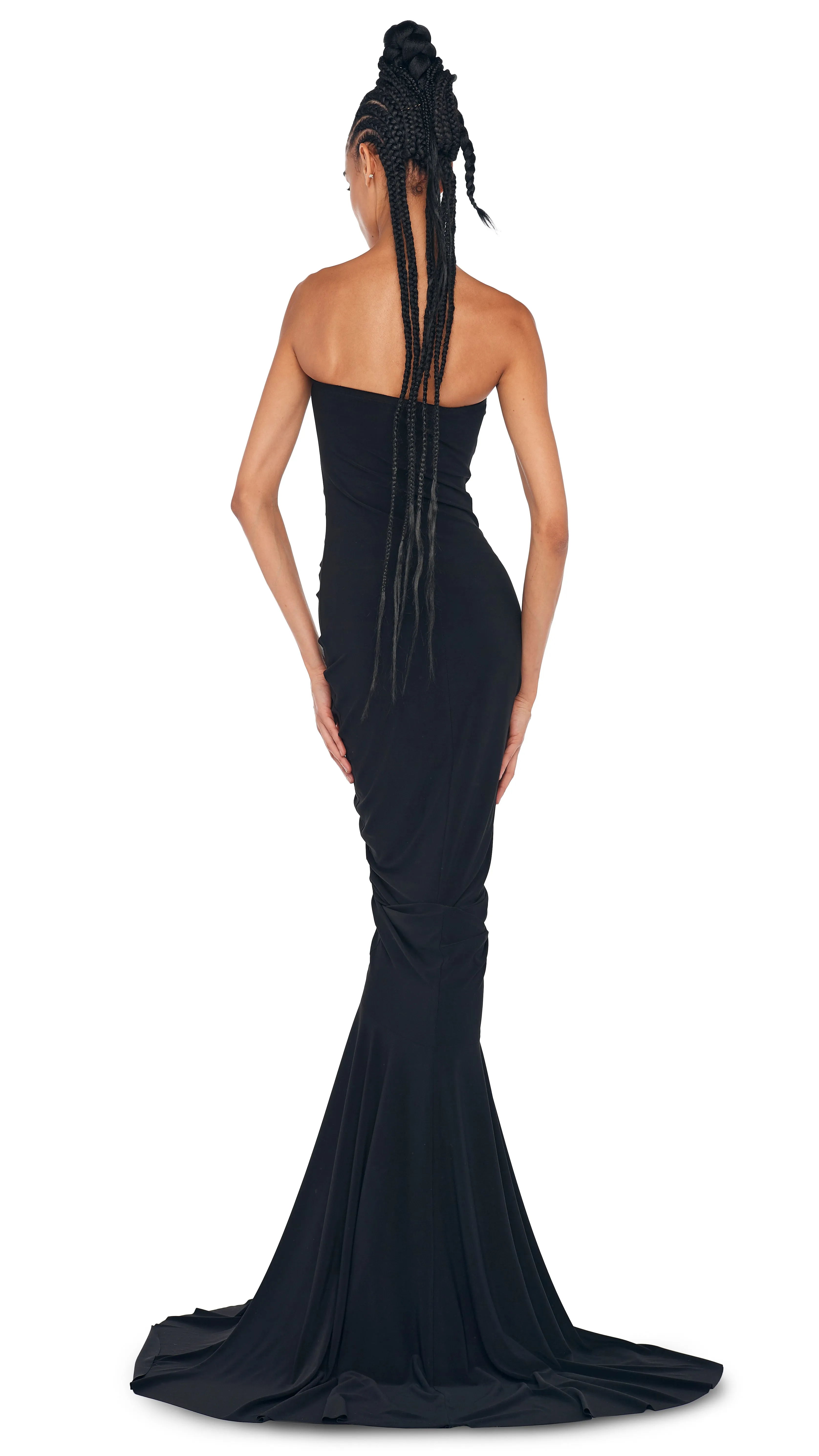 STRAPLESS SHIRRED FRONT FISHTAIL GOWN sold by Norma Kamali product image thumbnail 3