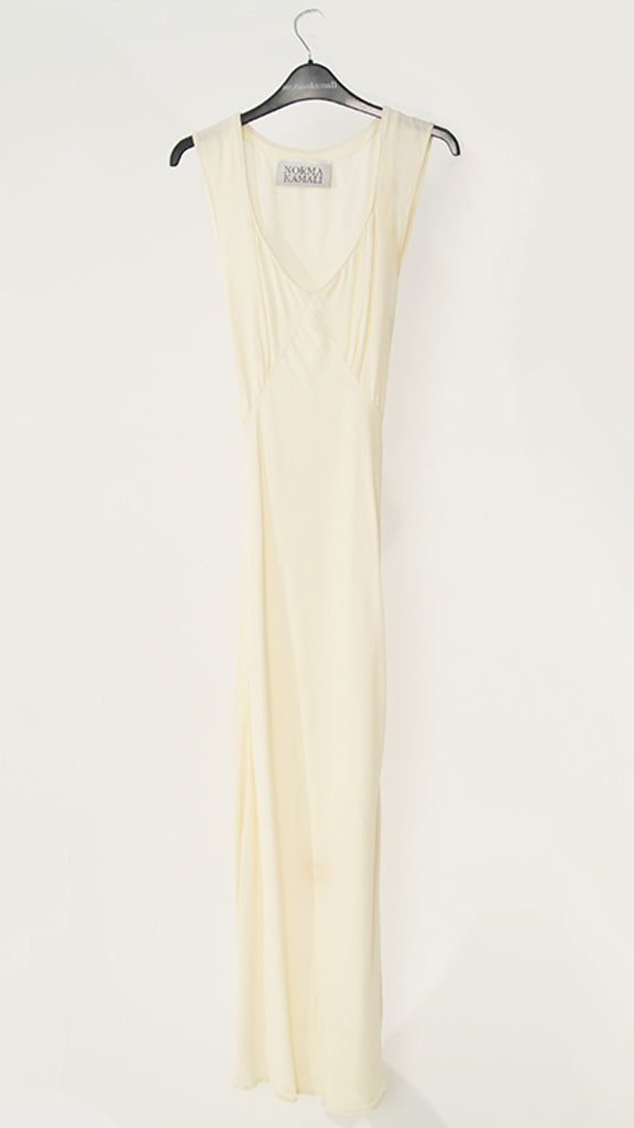 LONG VNECK DRESS WITH TIE BACK sold by Norma Kamali