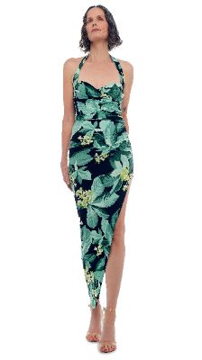 CAYLA SIDE DRAPE GOWN made by Norma Kamali