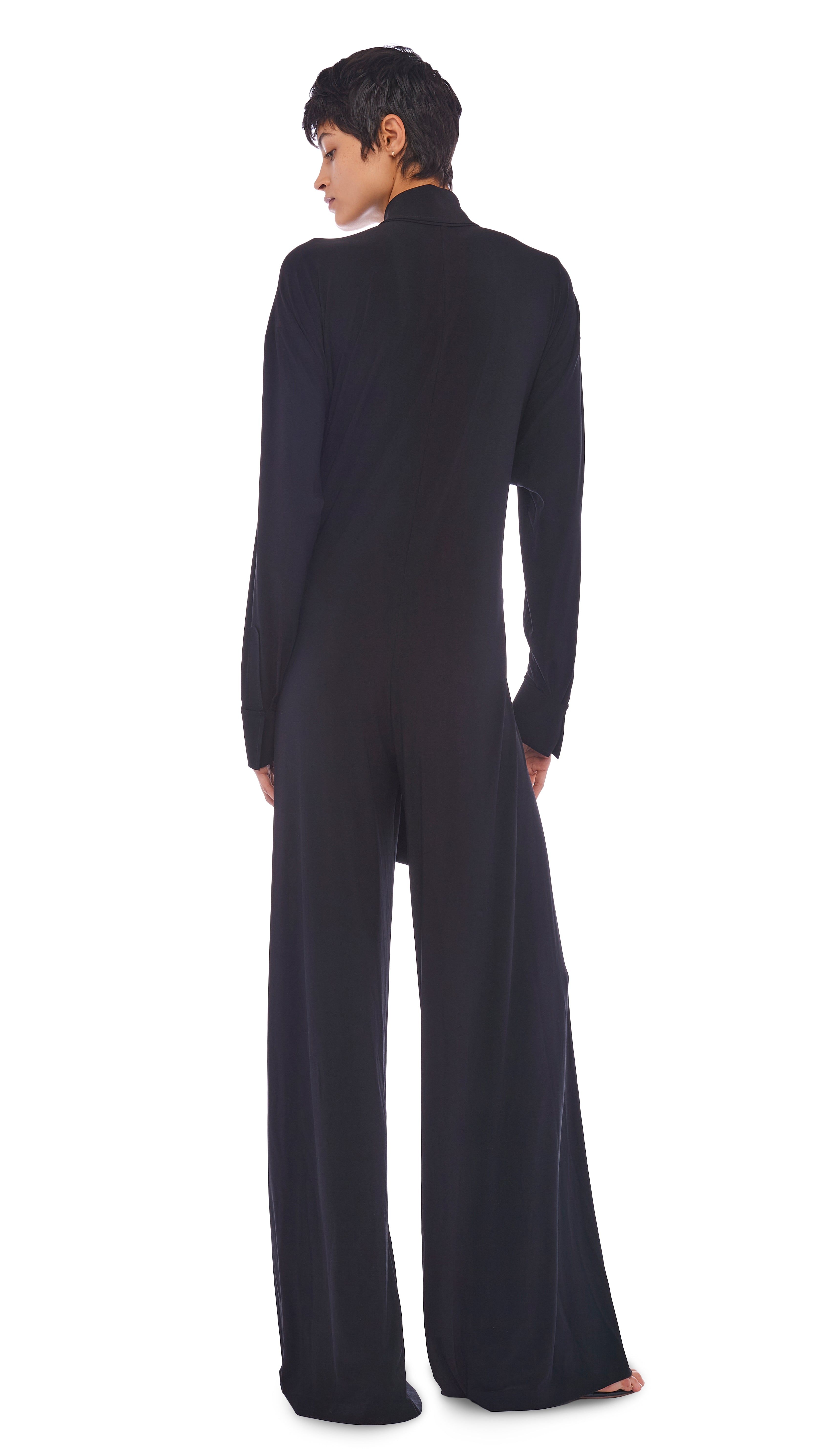 OVERSIZE TY FRONT JUMPSUIT sold by Norma Kamali product image thumbnail 3