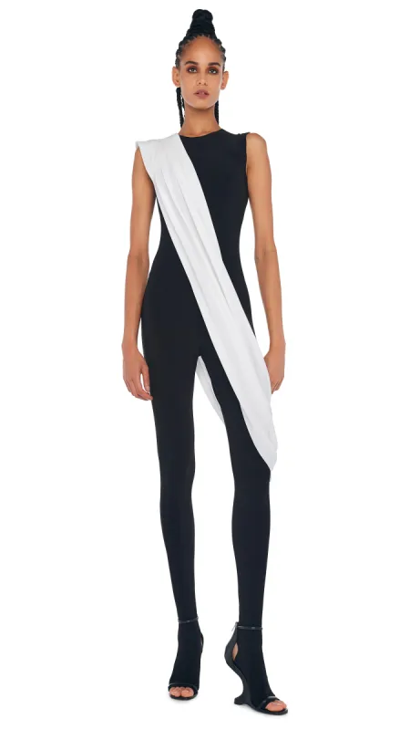 SLEEVELESS CATSUIT W/ FOOTIE sold by Norma Kamali