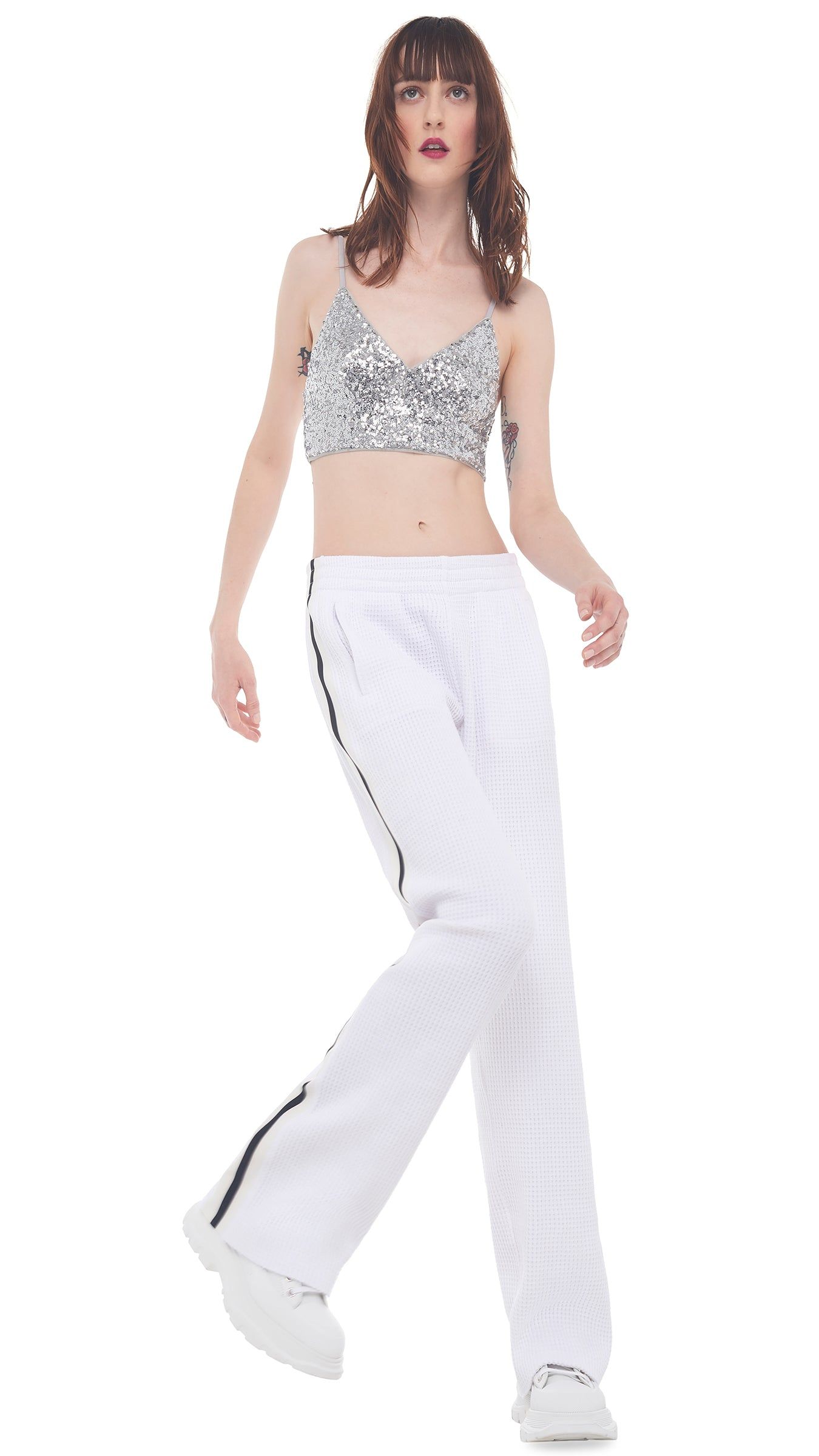 SIDE STRIPE BF SWEATPANT sold by Norma Kamali product image thumbnail 5