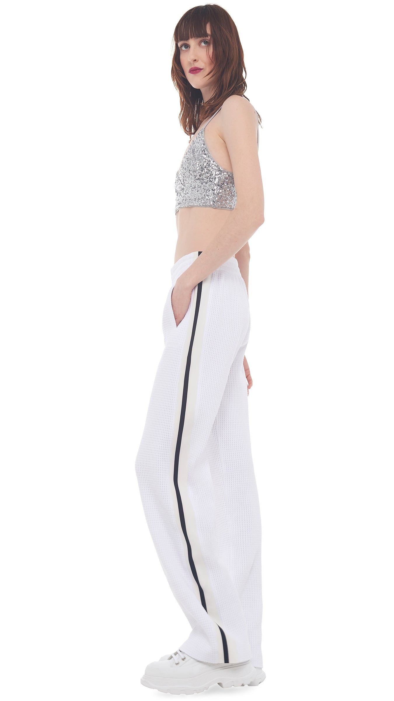 SIDE STRIPE BF SWEATPANT sold by Norma Kamali