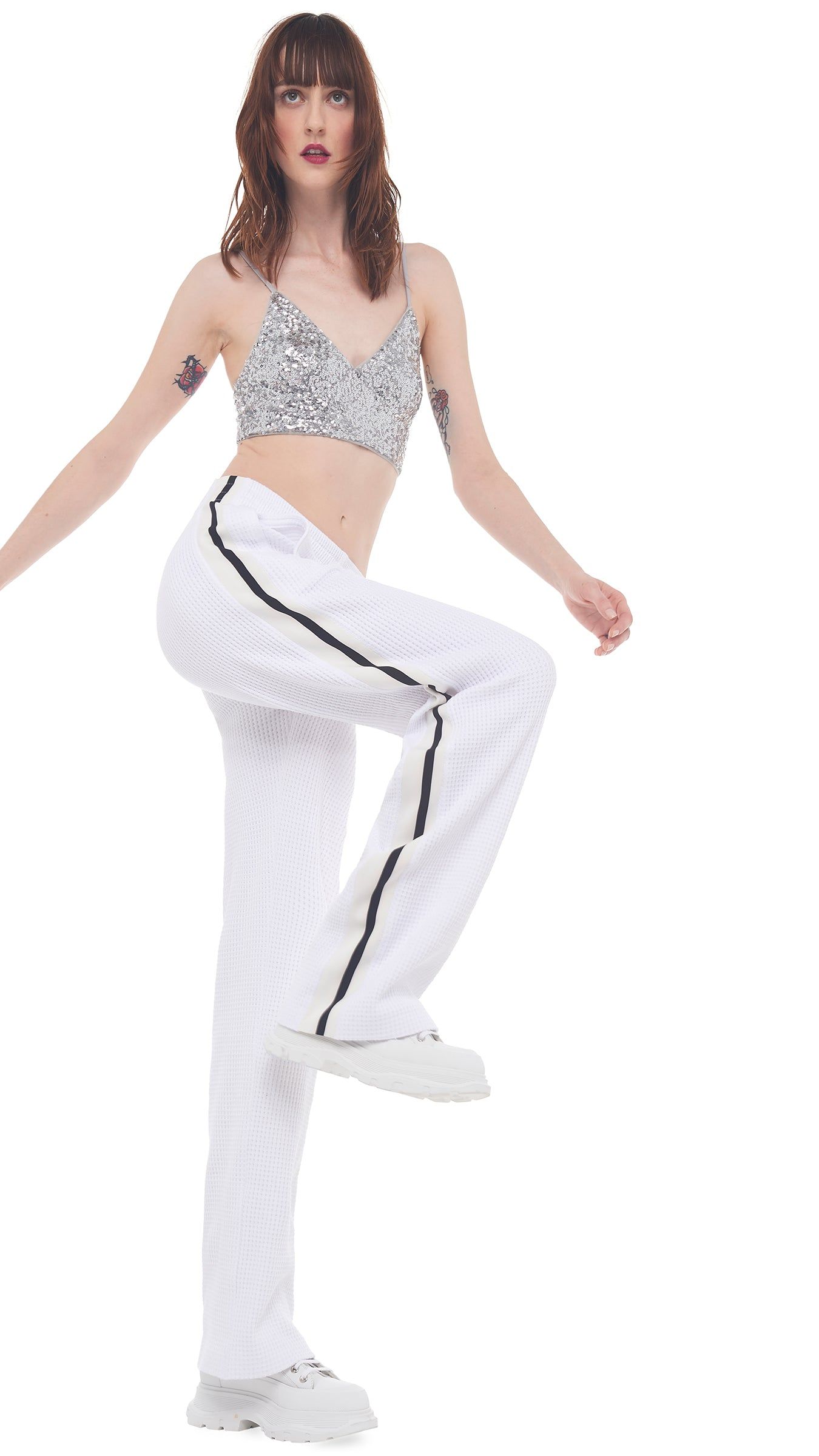 SIDE STRIPE BF SWEATPANT sold by Norma Kamali product image thumbnail 4