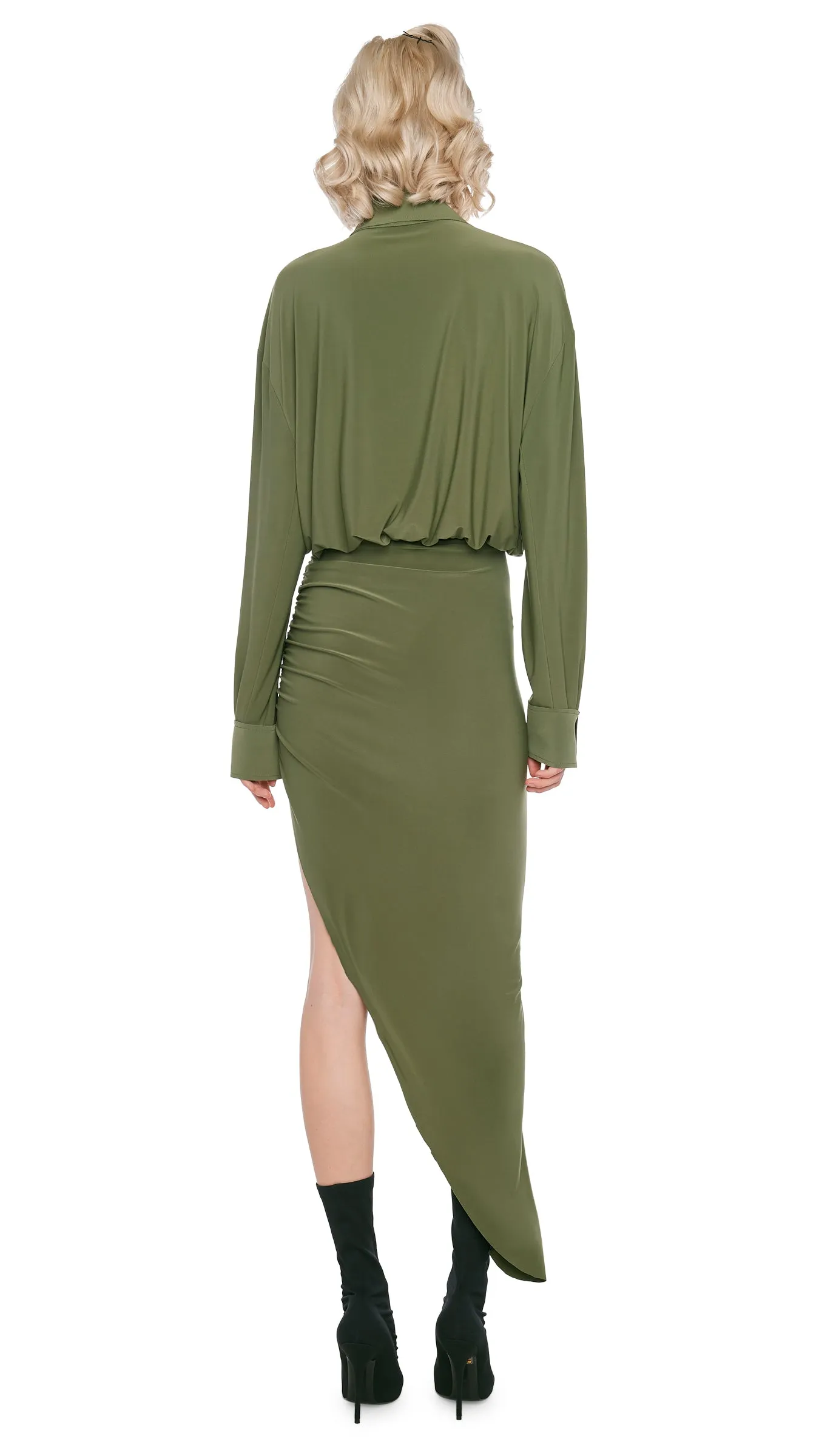 OS BF NK SHIRT SIDE DRAPE GOWN sold by Norma Kamali product image thumbnail 3