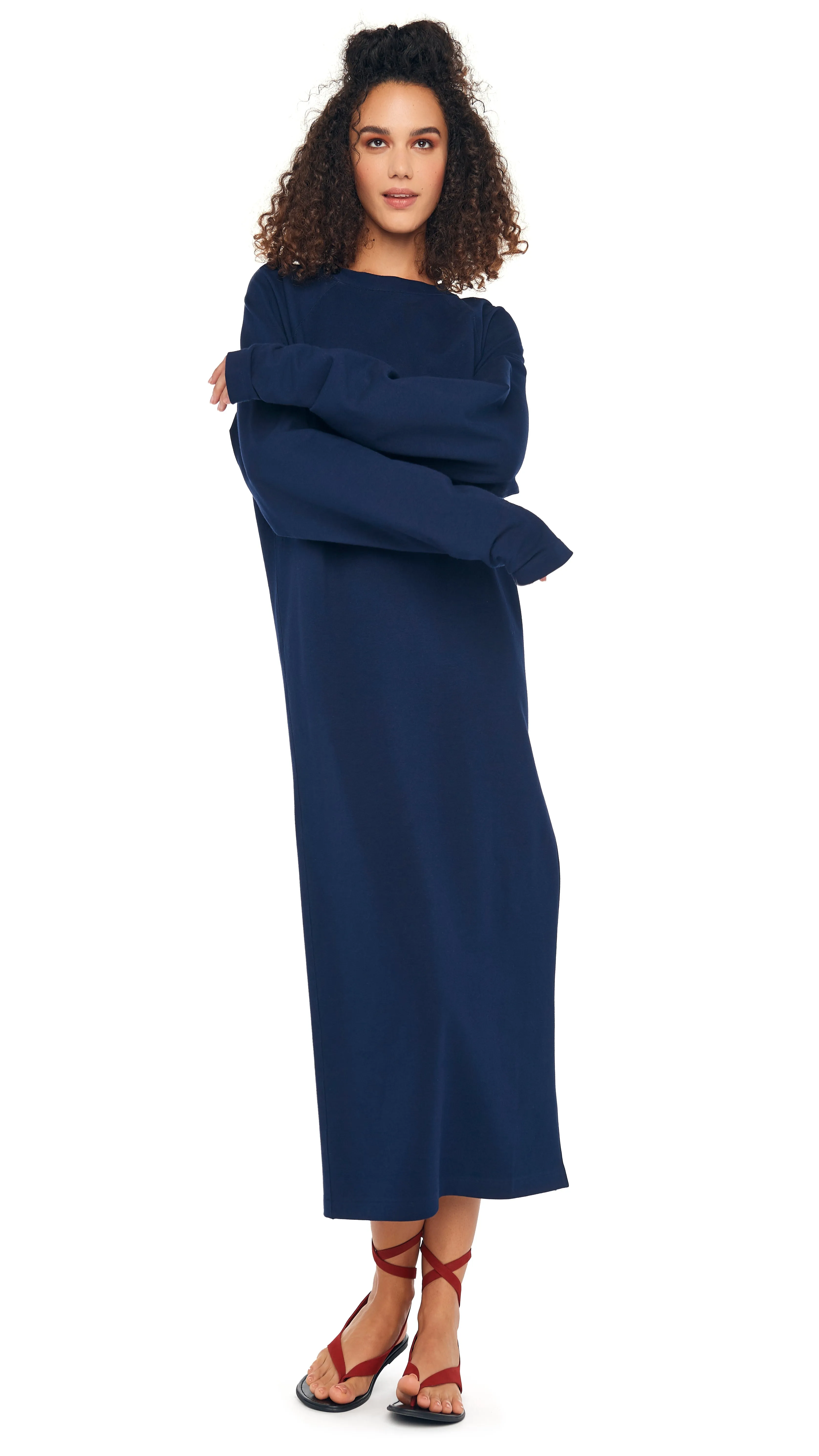 OS RAGLAN SLEEVE SIDE SLIT GOWN sold by Norma Kamali product image thumbnail 4