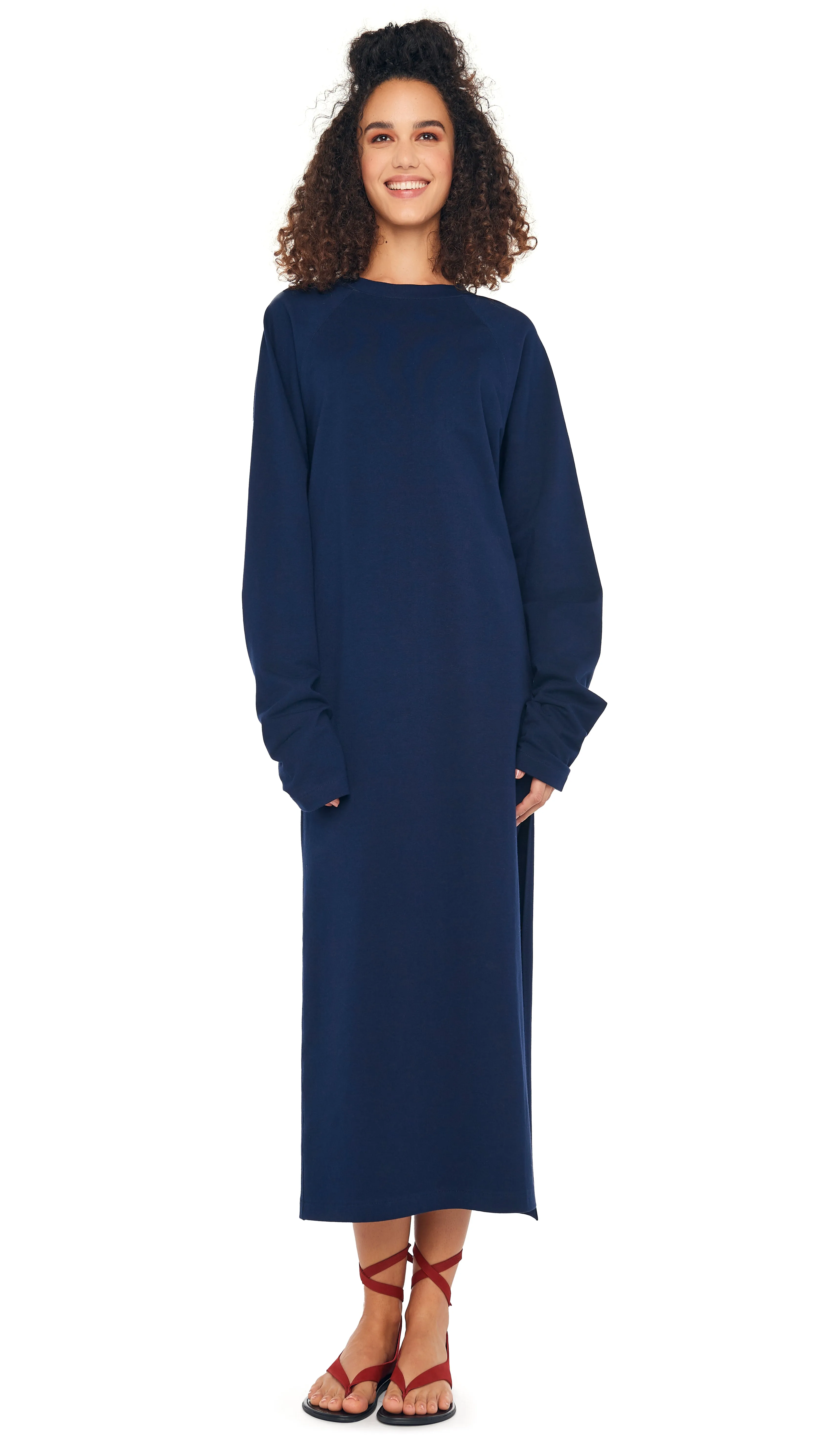 OS RAGLAN SLEEVE SIDE SLIT GOWN sold by Norma Kamali