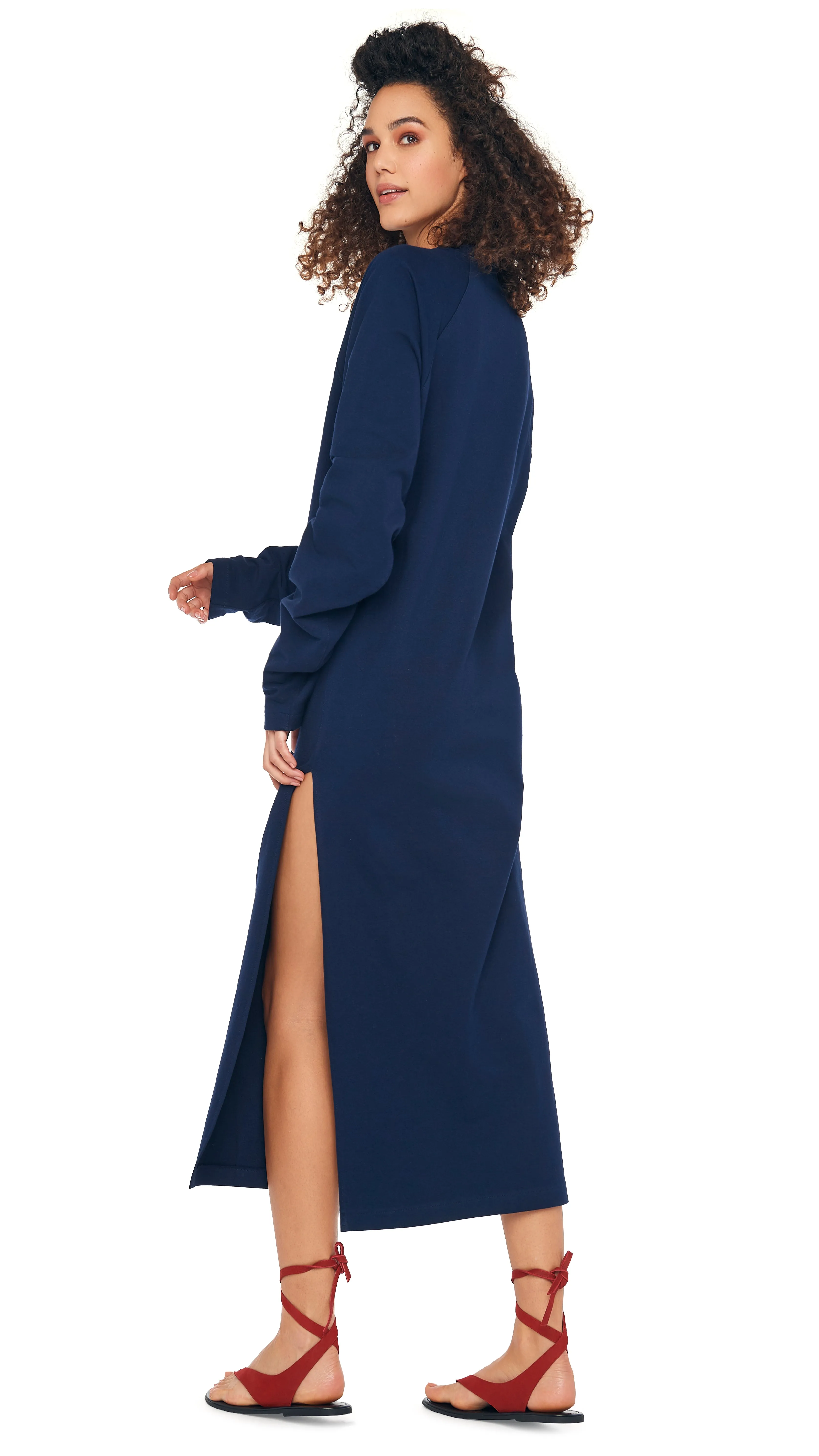 OS RAGLAN SLEEVE SIDE SLIT GOWN sold by Norma Kamali product image thumbnail 5