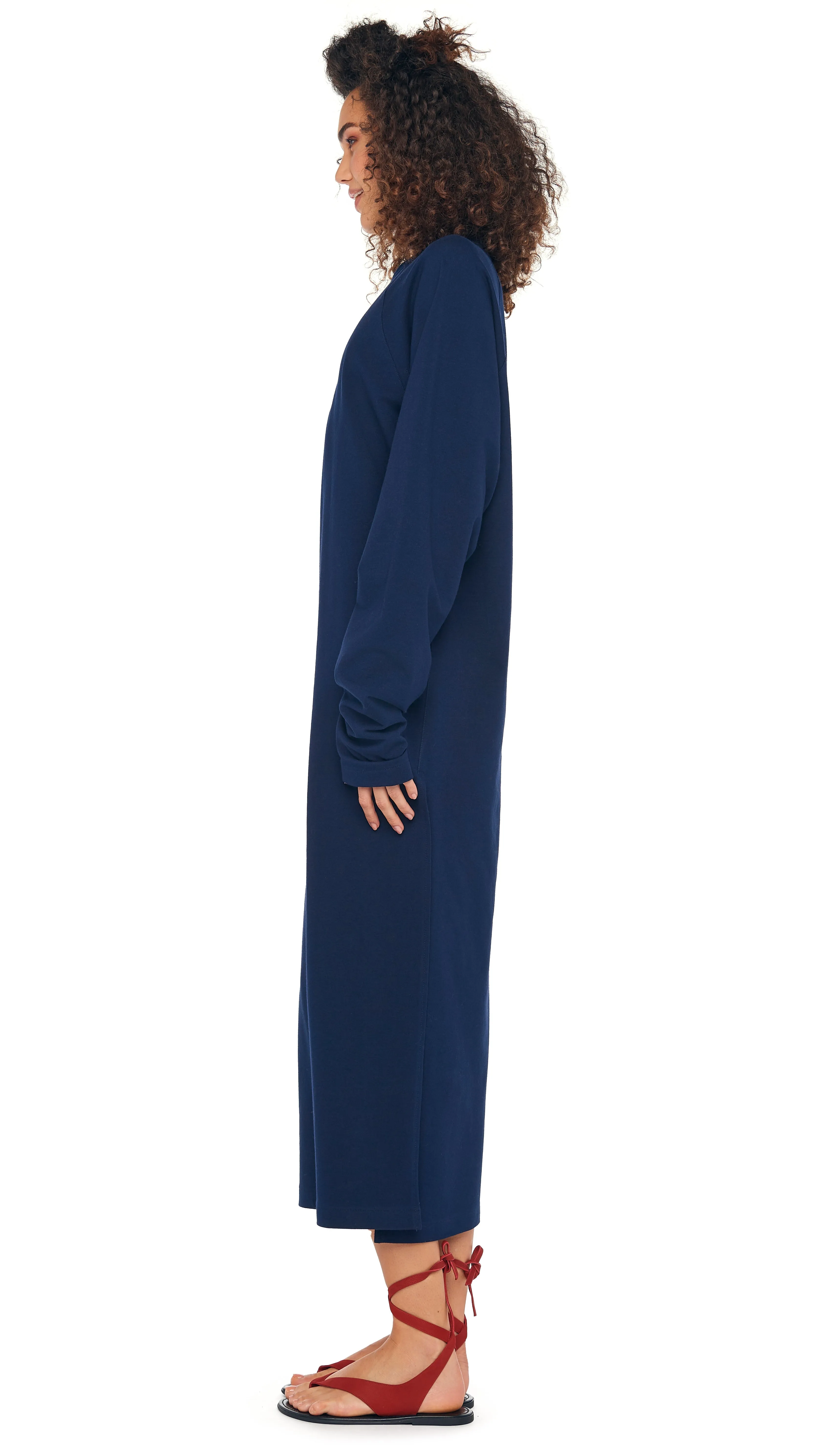 OS RAGLAN SLEEVE SIDE SLIT GOWN sold by Norma Kamali product image thumbnail 2