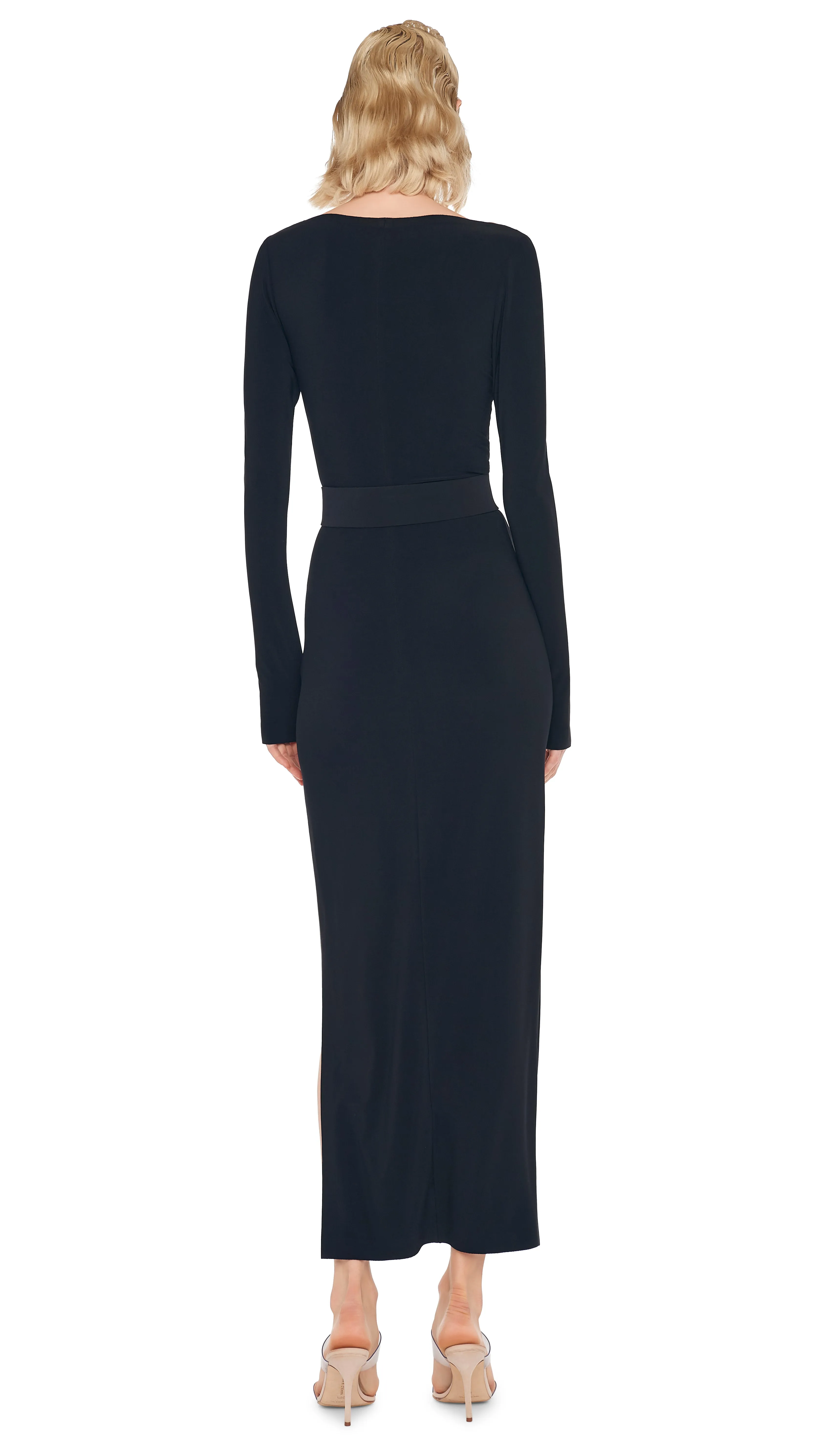 SCOOP NECK SIDE SLIT GOWN sold by Norma Kamali product image thumbnail 3