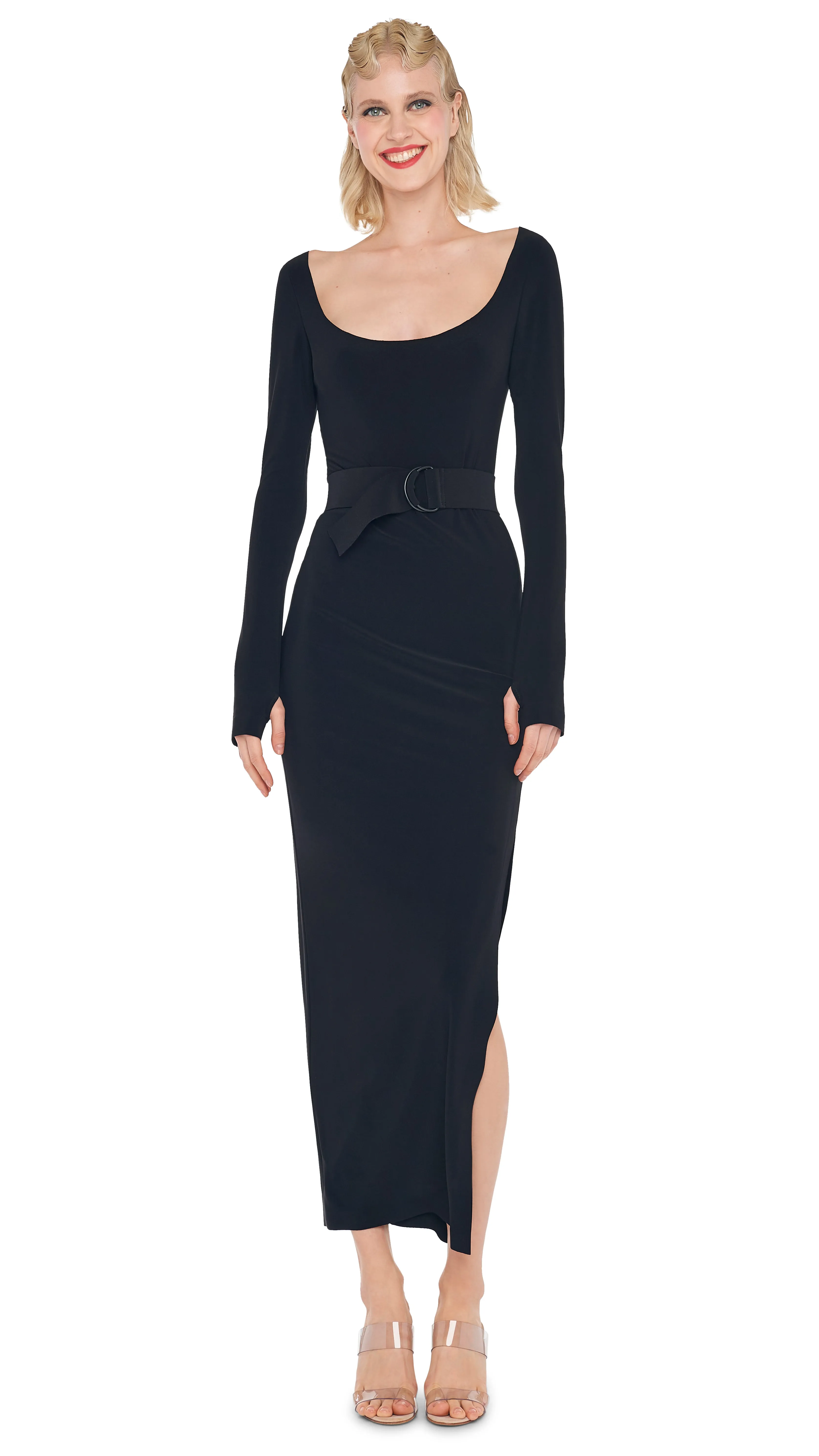 SCOOP NECK SIDE SLIT GOWN sold by Norma Kamali