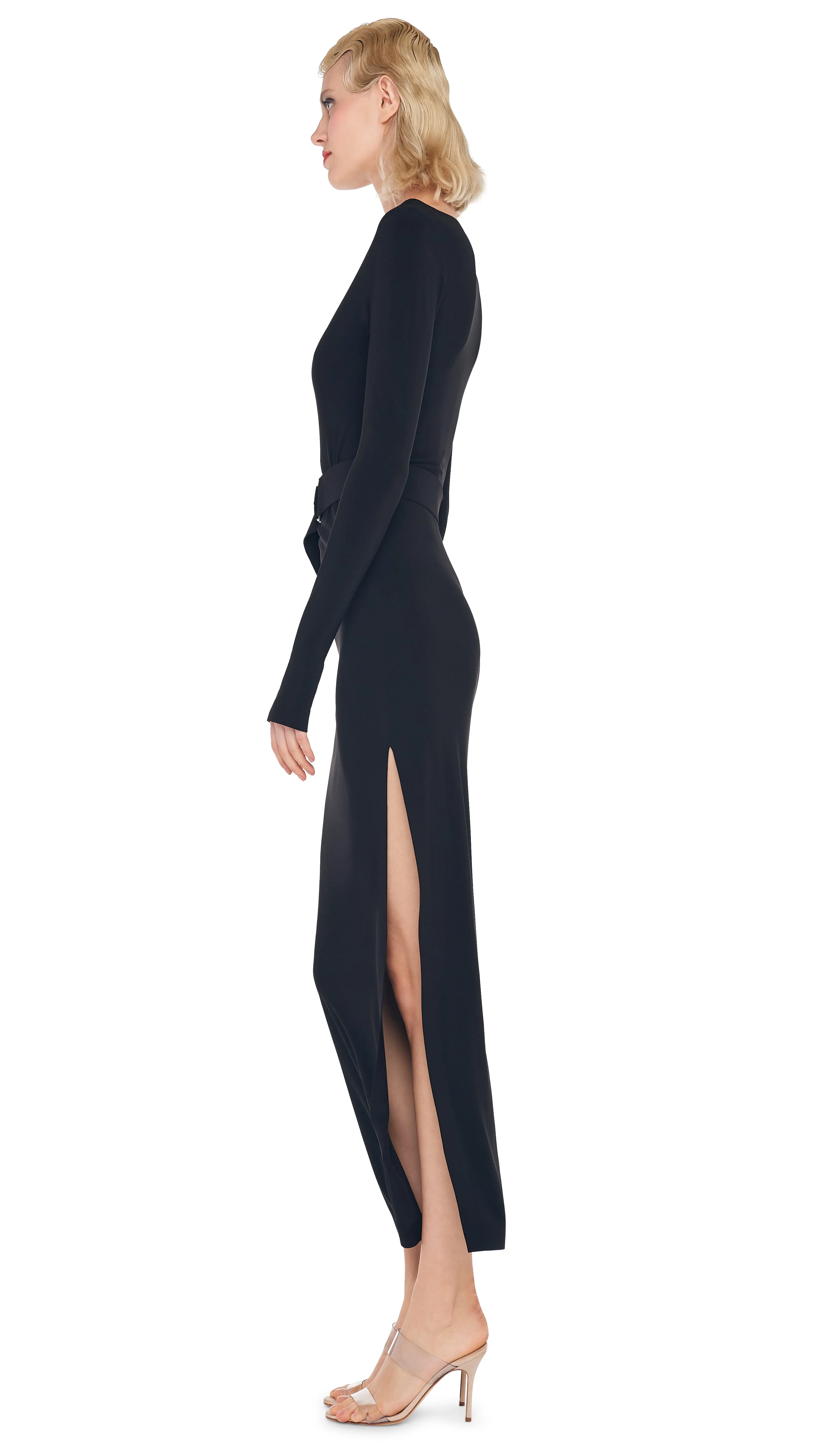 SCOOP NECK SIDE SLIT GOWN sold by Norma Kamali product image thumbnail 2