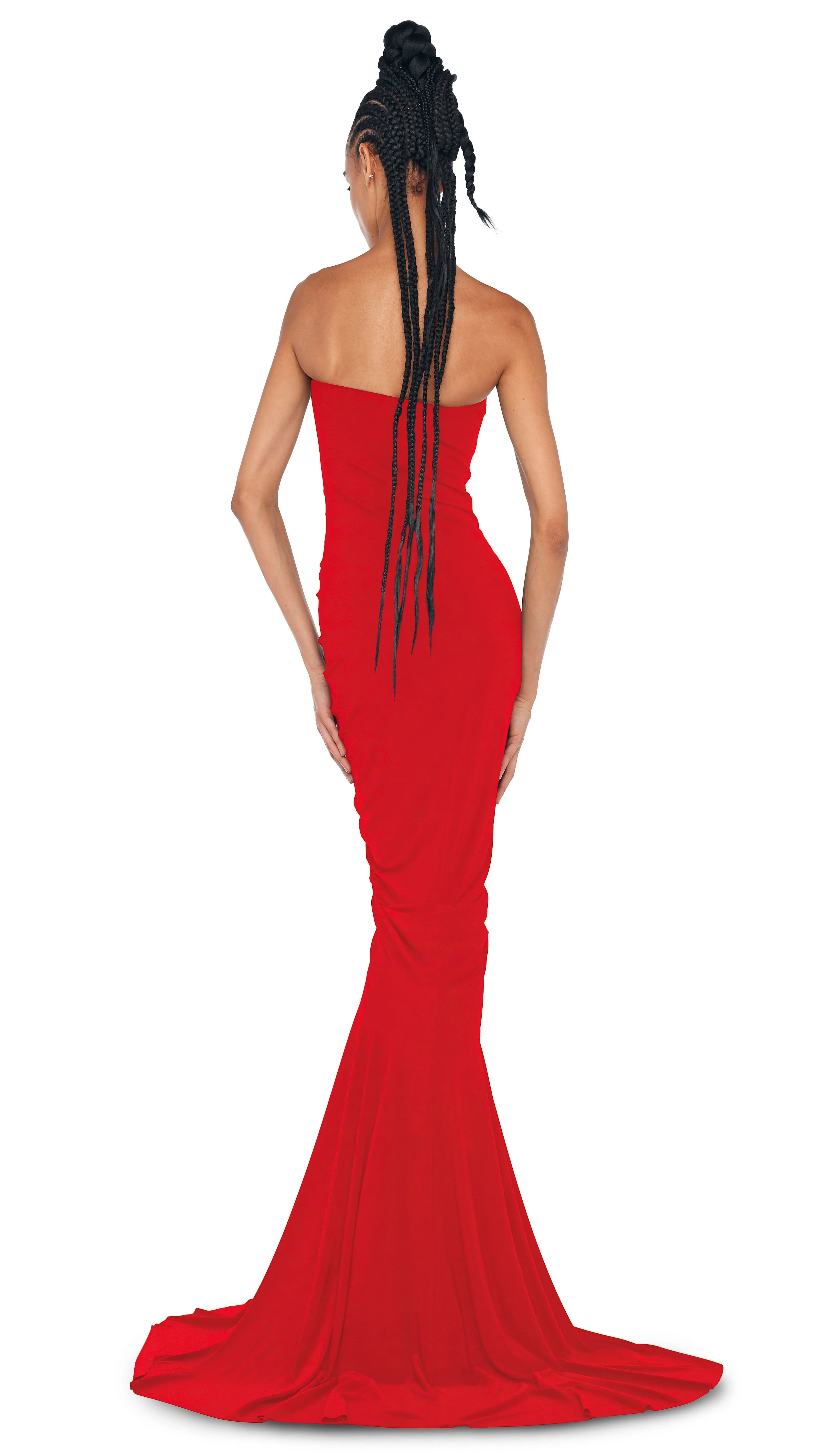 STRAPLESS SHIRRED FRONT FISHTAIL GOWN sold by Norma Kamali product image thumbnail 3