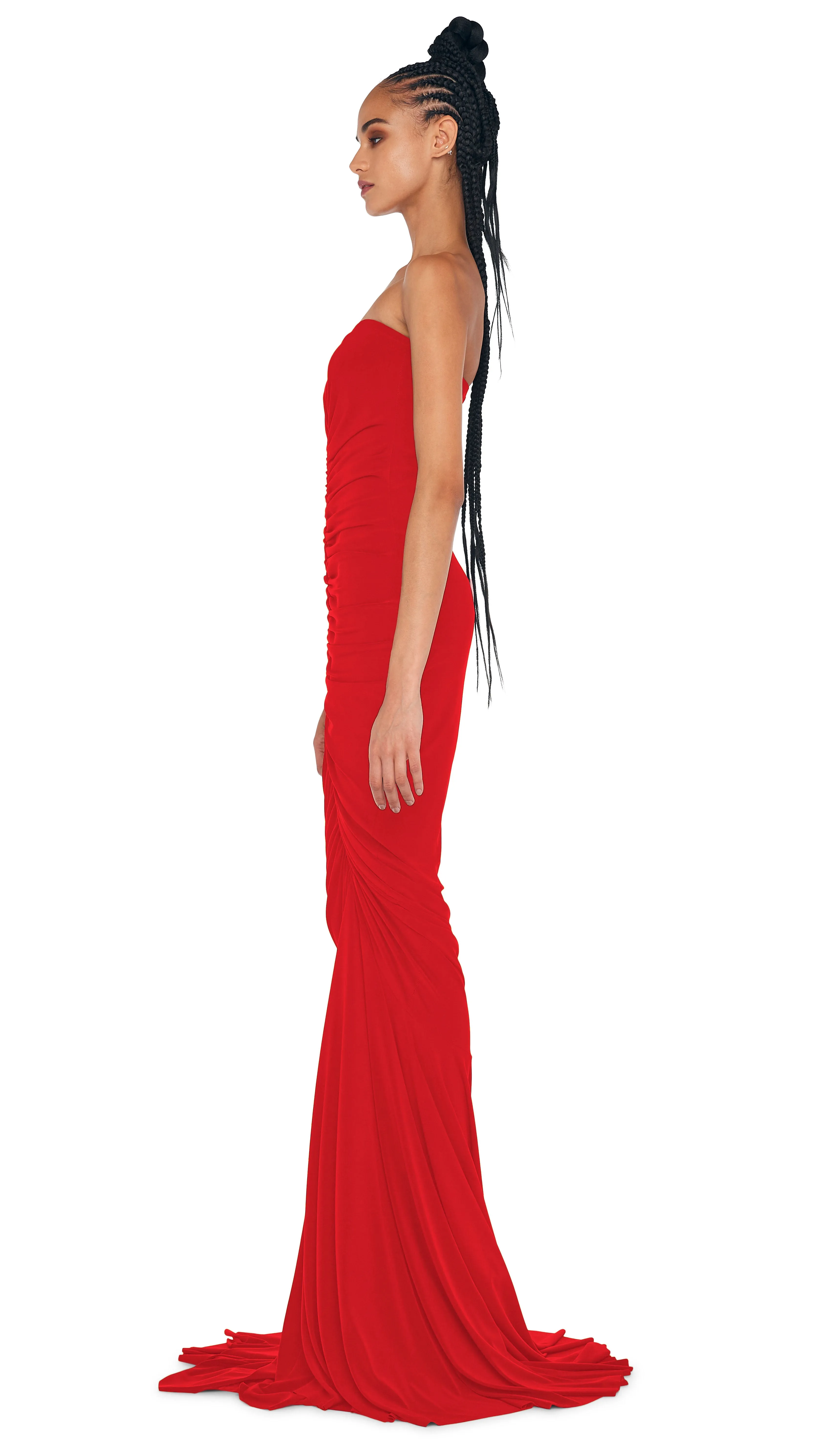 STRAPLESS SHIRRED FRONT FISHTAIL GOWN sold by Norma Kamali product image thumbnail 2