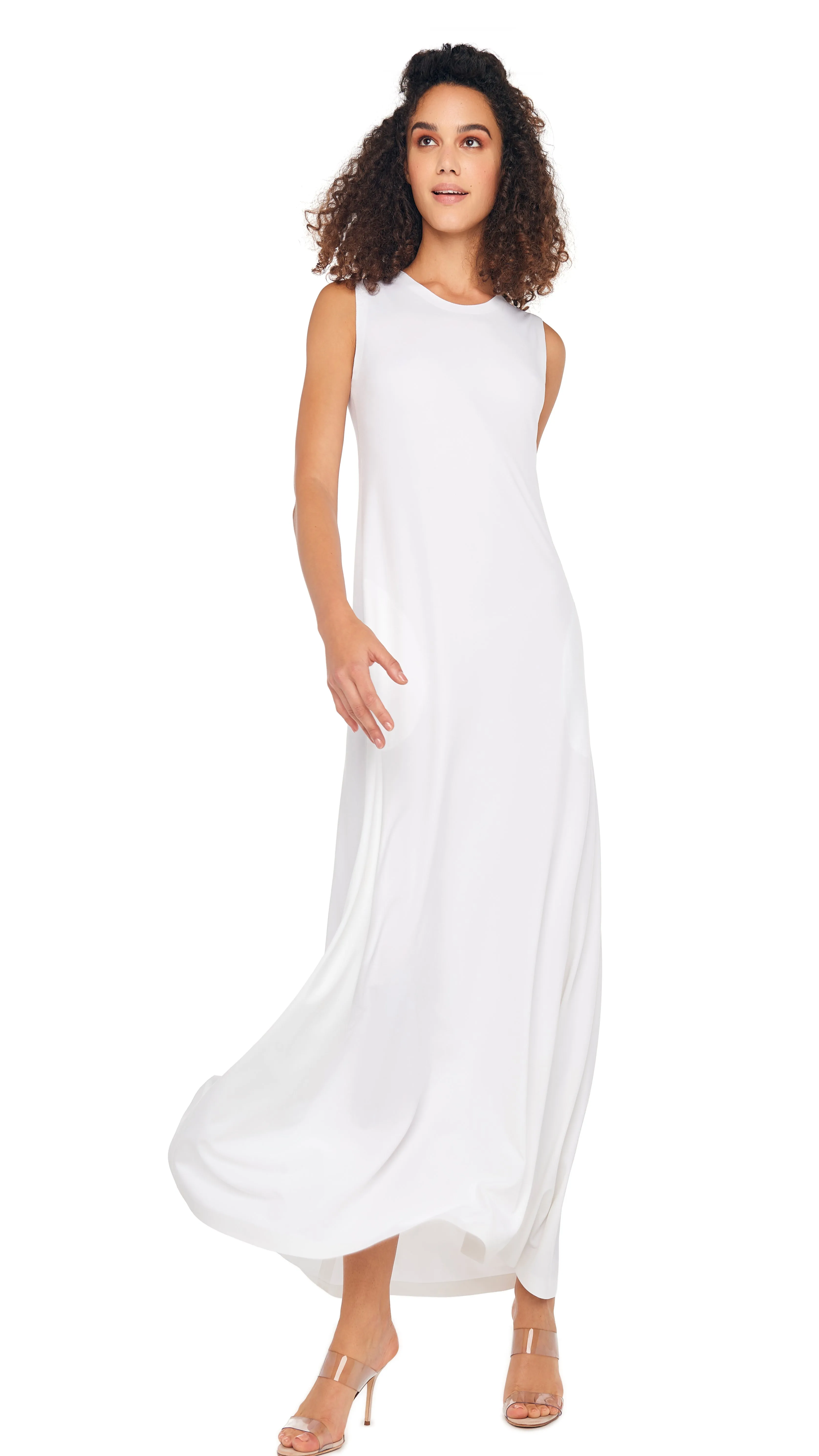 SLEEVELESS SWING MAXI DRESS sold by Norma Kamali product image thumbnail 4