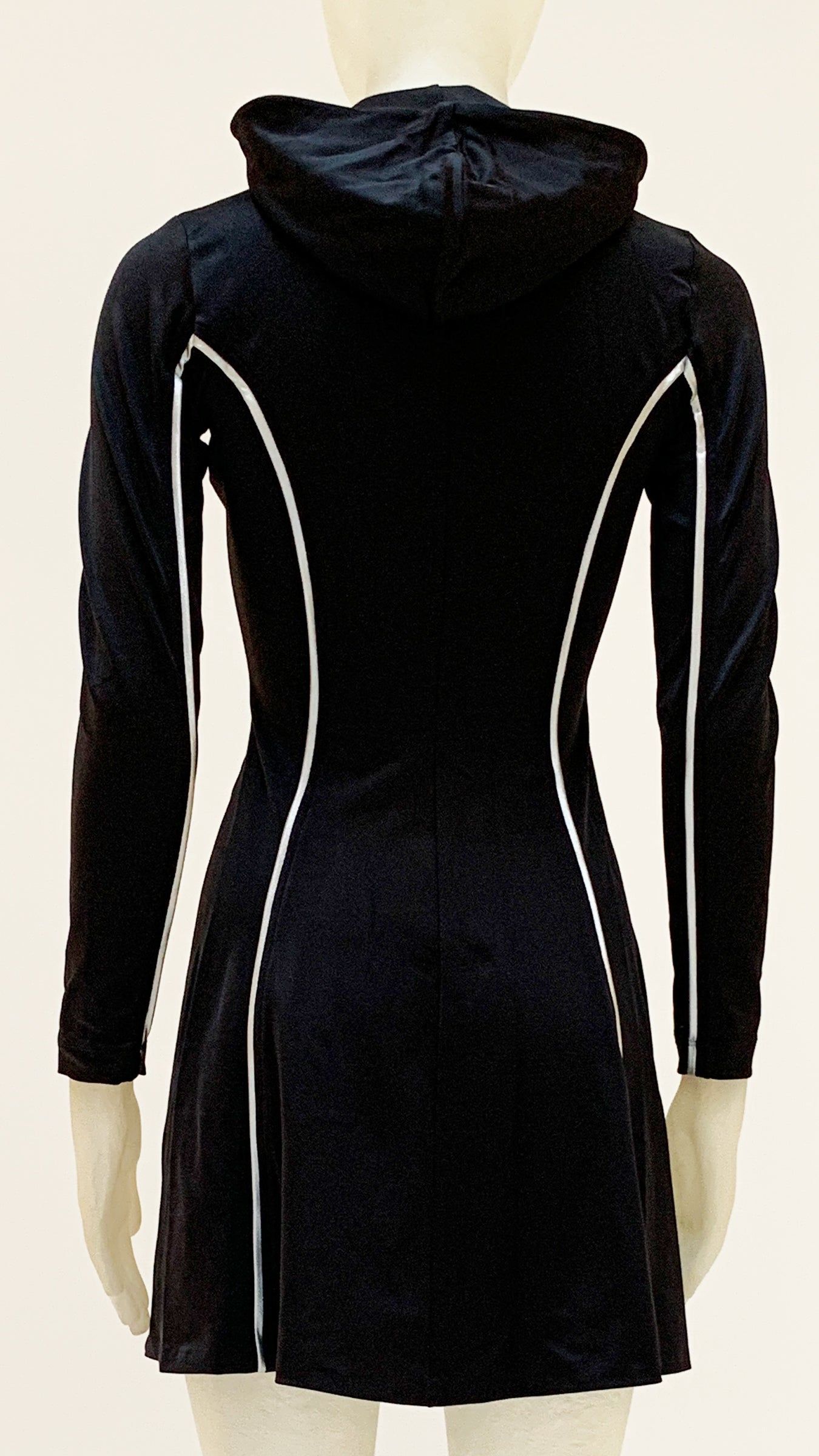 HOODED LONG SLEEVE FLARED MINI DRESS sold by Norma Kamali product image thumbnail 5