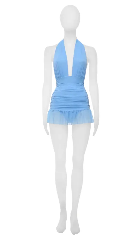 RUFFLE HALTER MIO DRESS sold by Norma Kamali