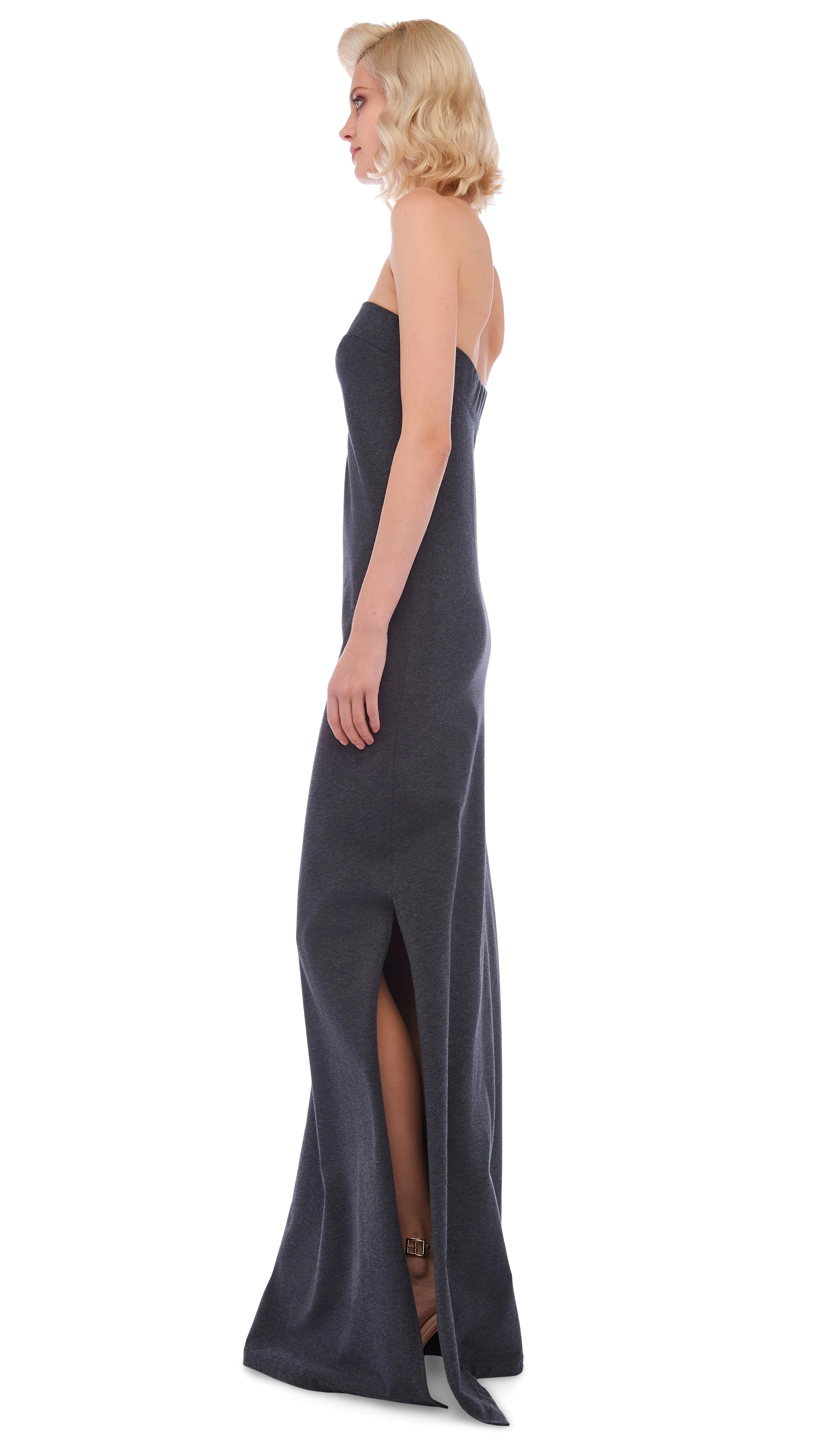 STRAPLESS SIDE SLIT GOWN sold by Norma Kamali product image thumbnail 3