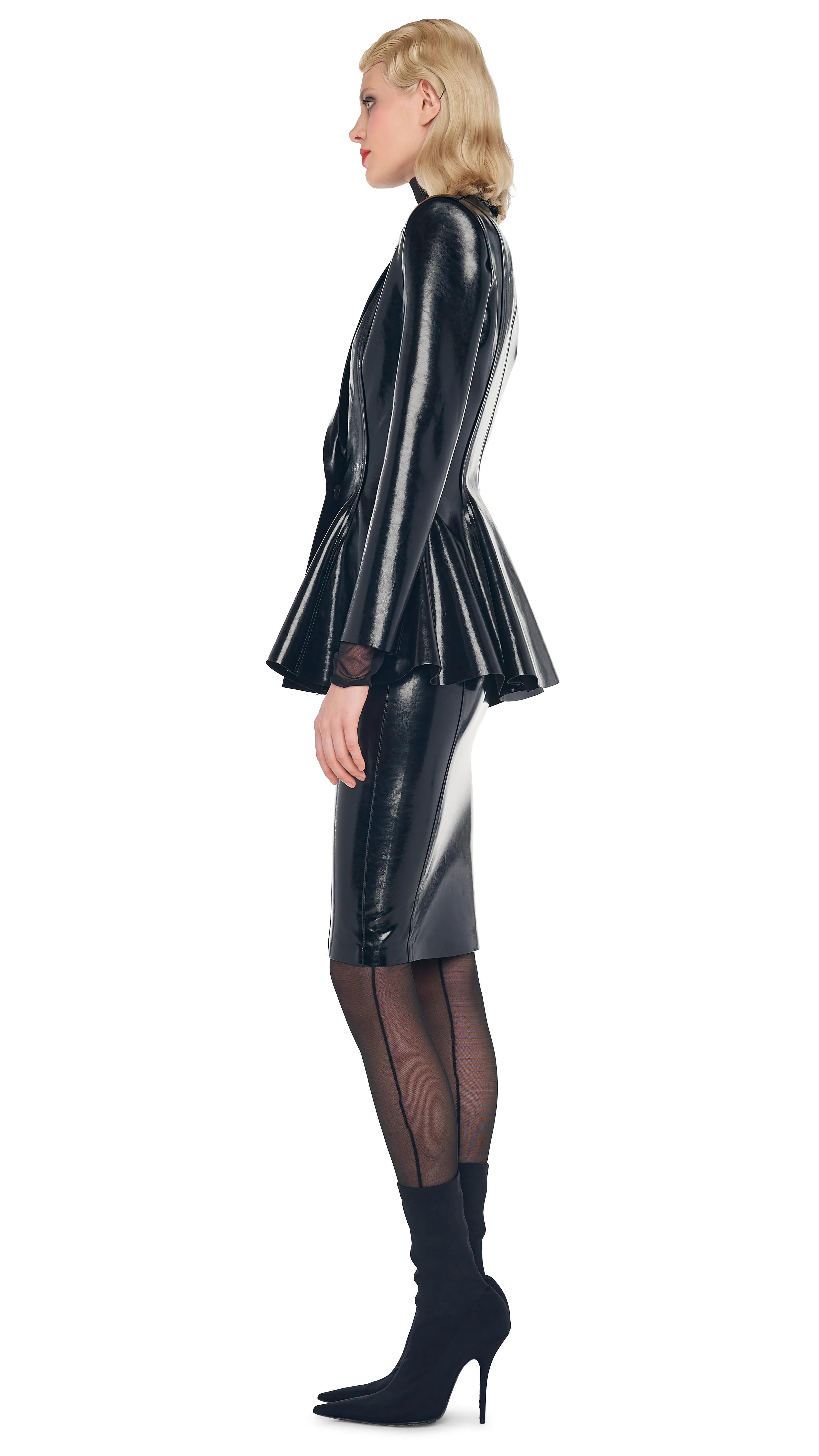 SINGLE BREASTED PEPLUM JACKET sold by Norma Kamali product image thumbnail 2