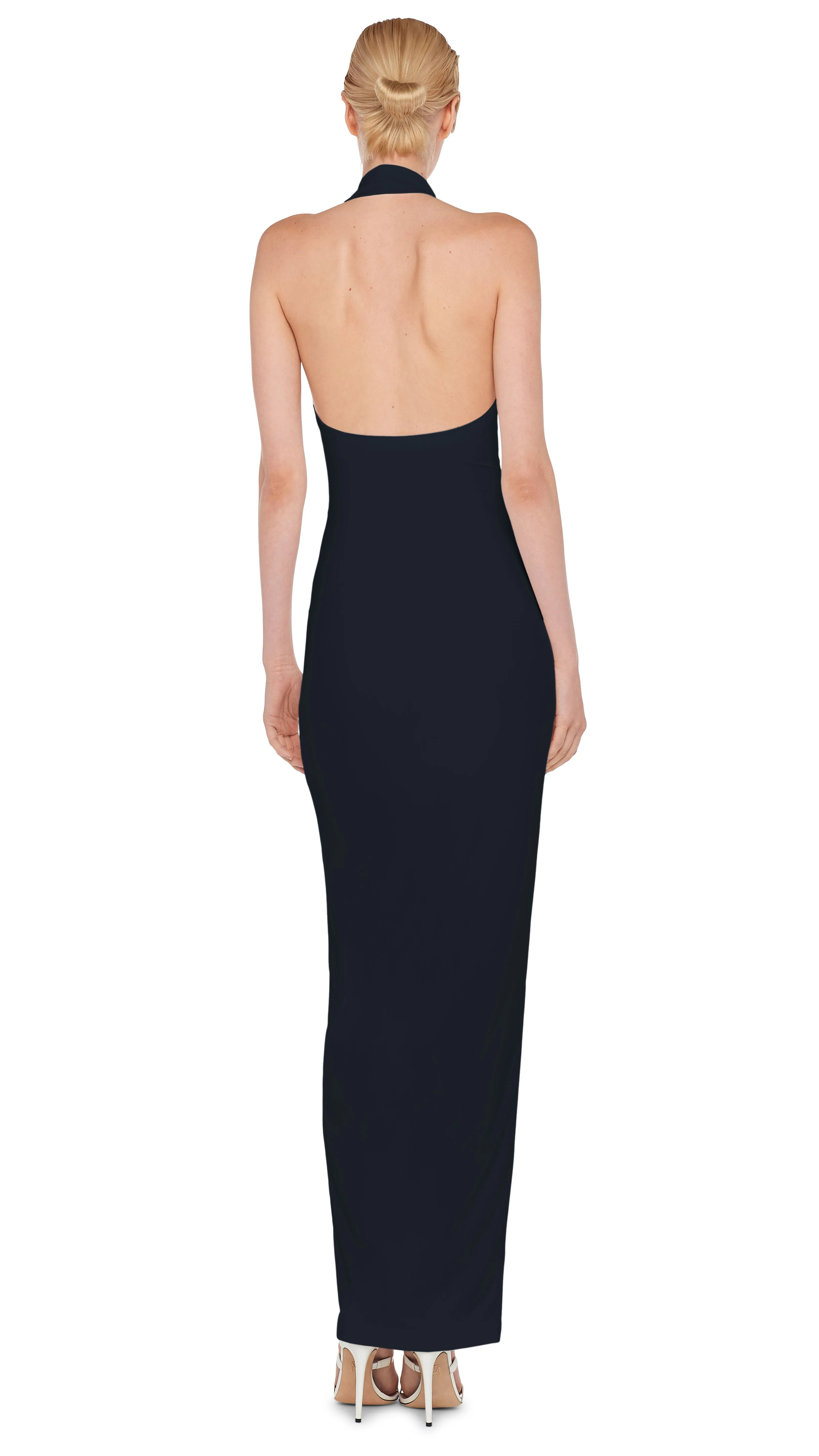 TIE FRONT HALTER GOWN sold by Norma Kamali product image thumbnail 3