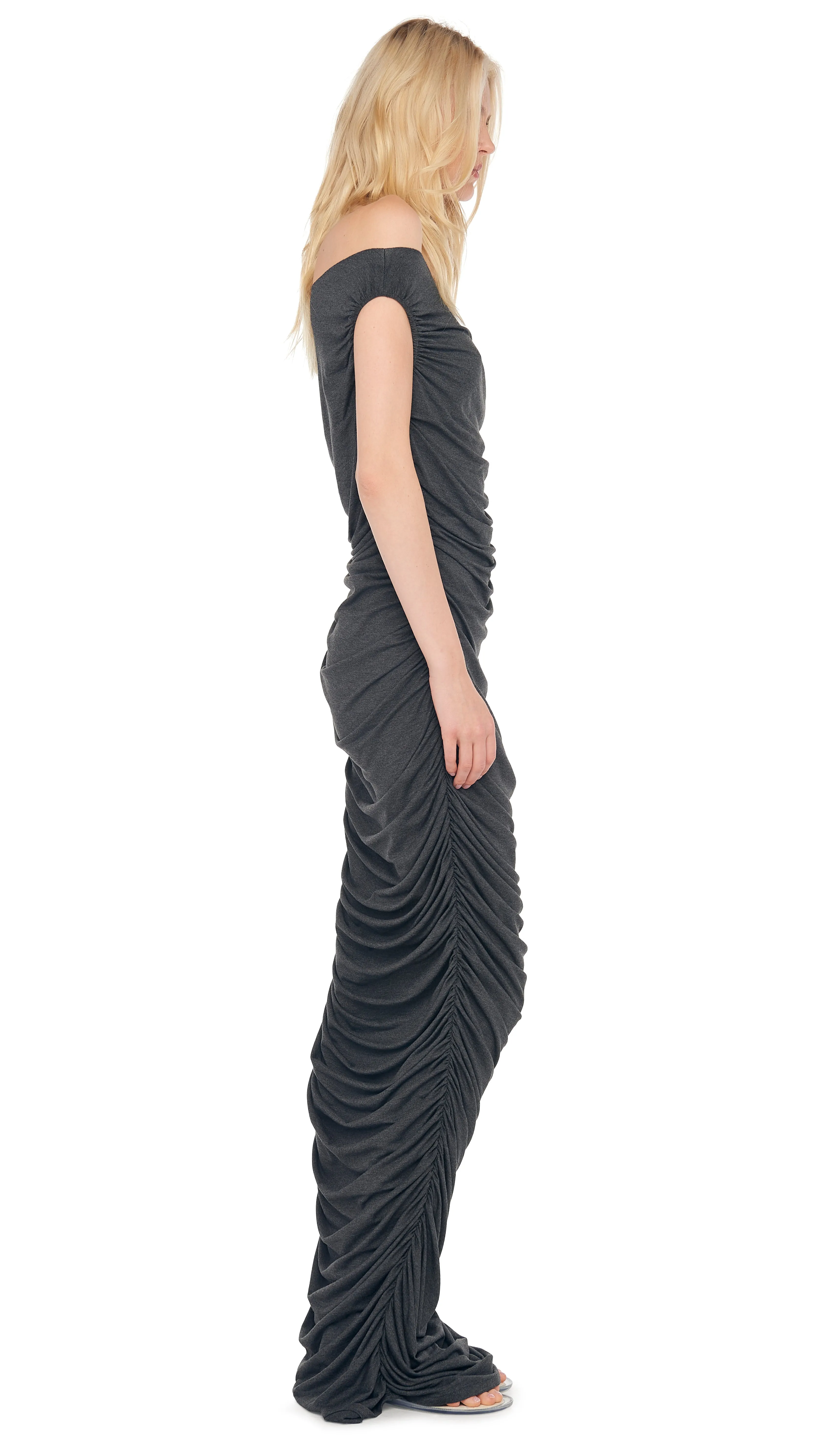 DROP SHOULDER SIDE SHIRRED GOWN sold by Norma Kamali product image thumbnail 4