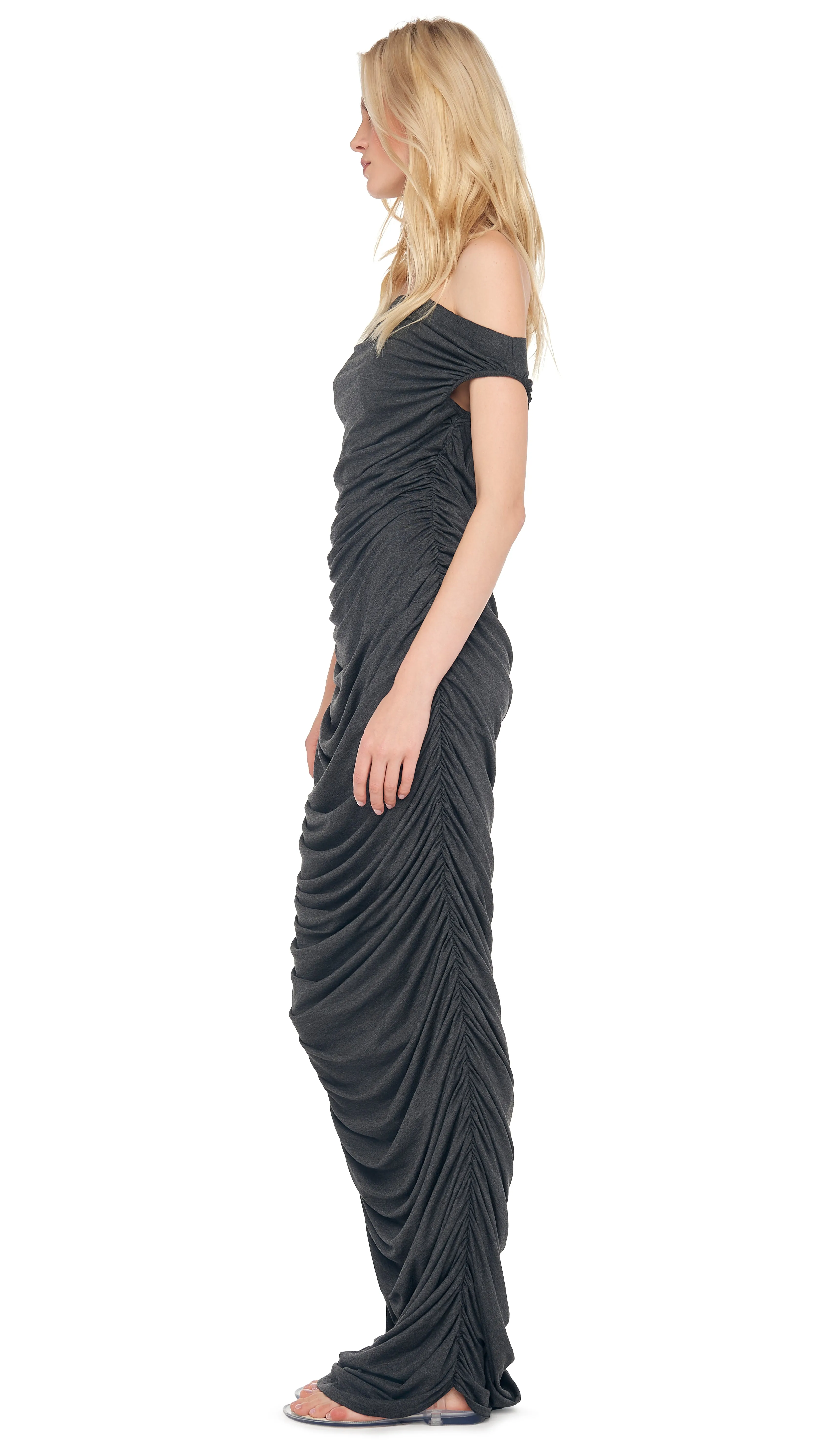 DROP SHOULDER SIDE SHIRRED GOWN sold by Norma Kamali product image thumbnail 2