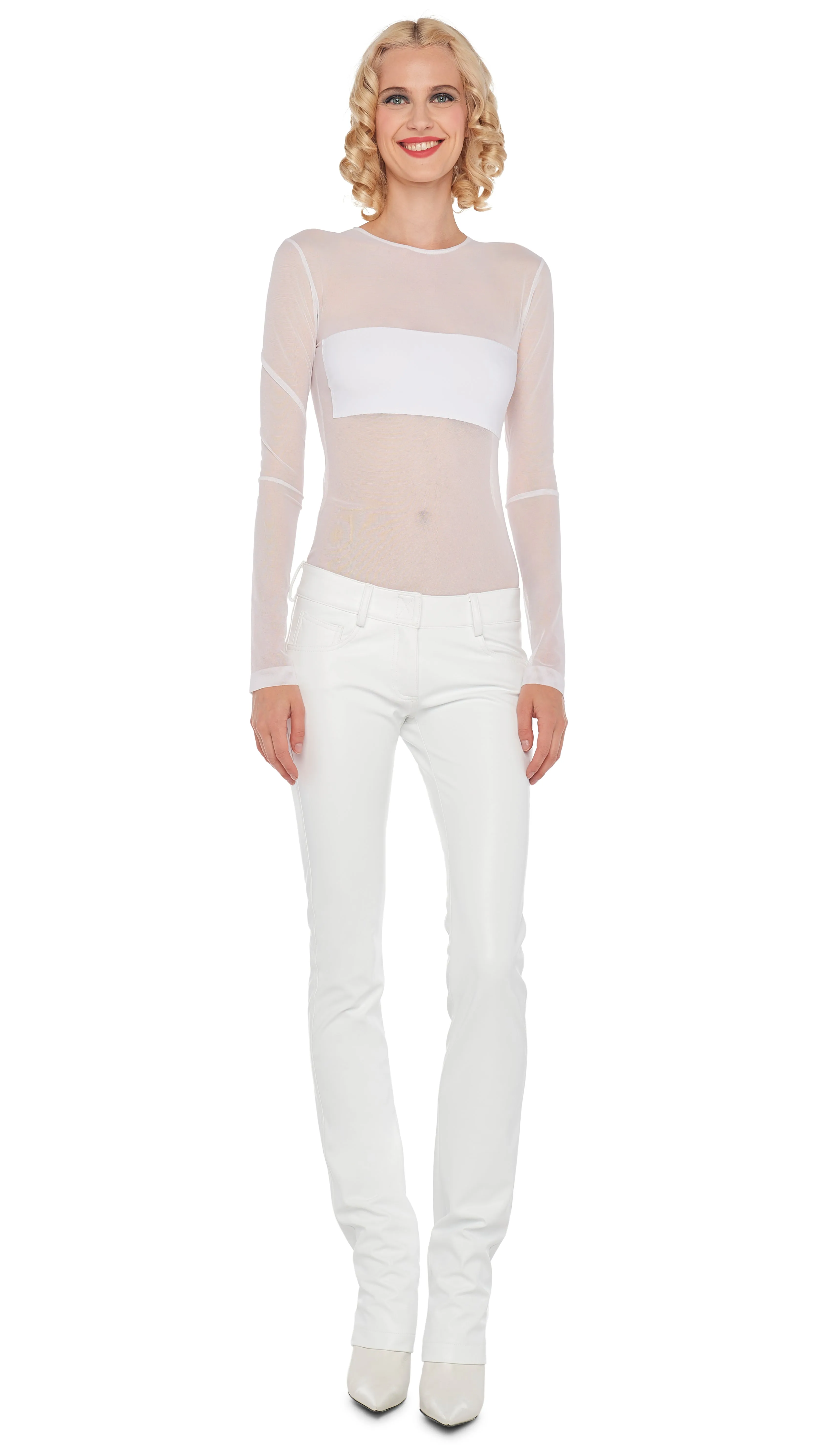 LONG SLEEVE DASH APPLIQUE TOP sold by Norma Kamali