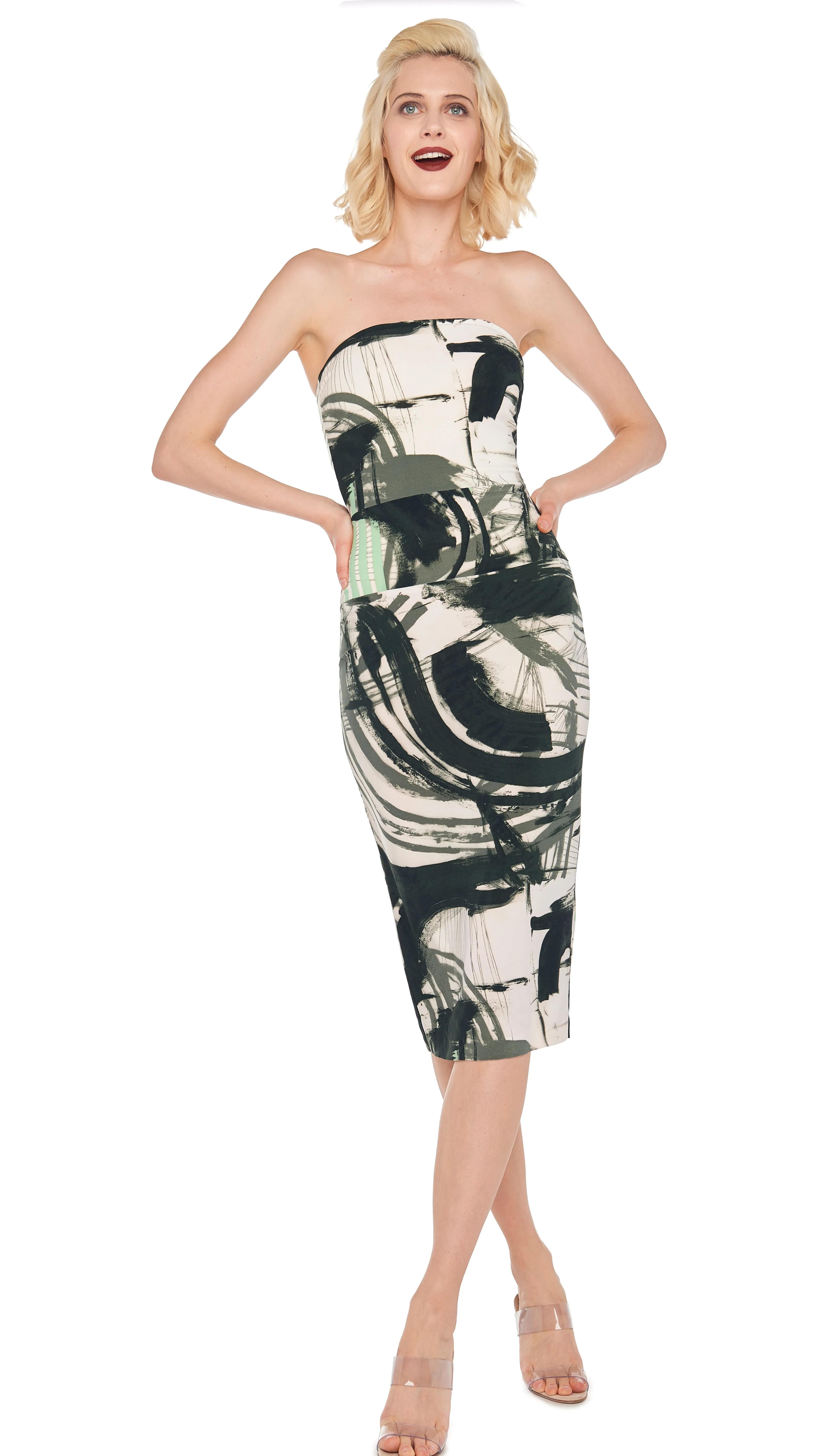 STRAPLESS DRESS TO KNEE sold by Norma Kamali product image thumbnail 4