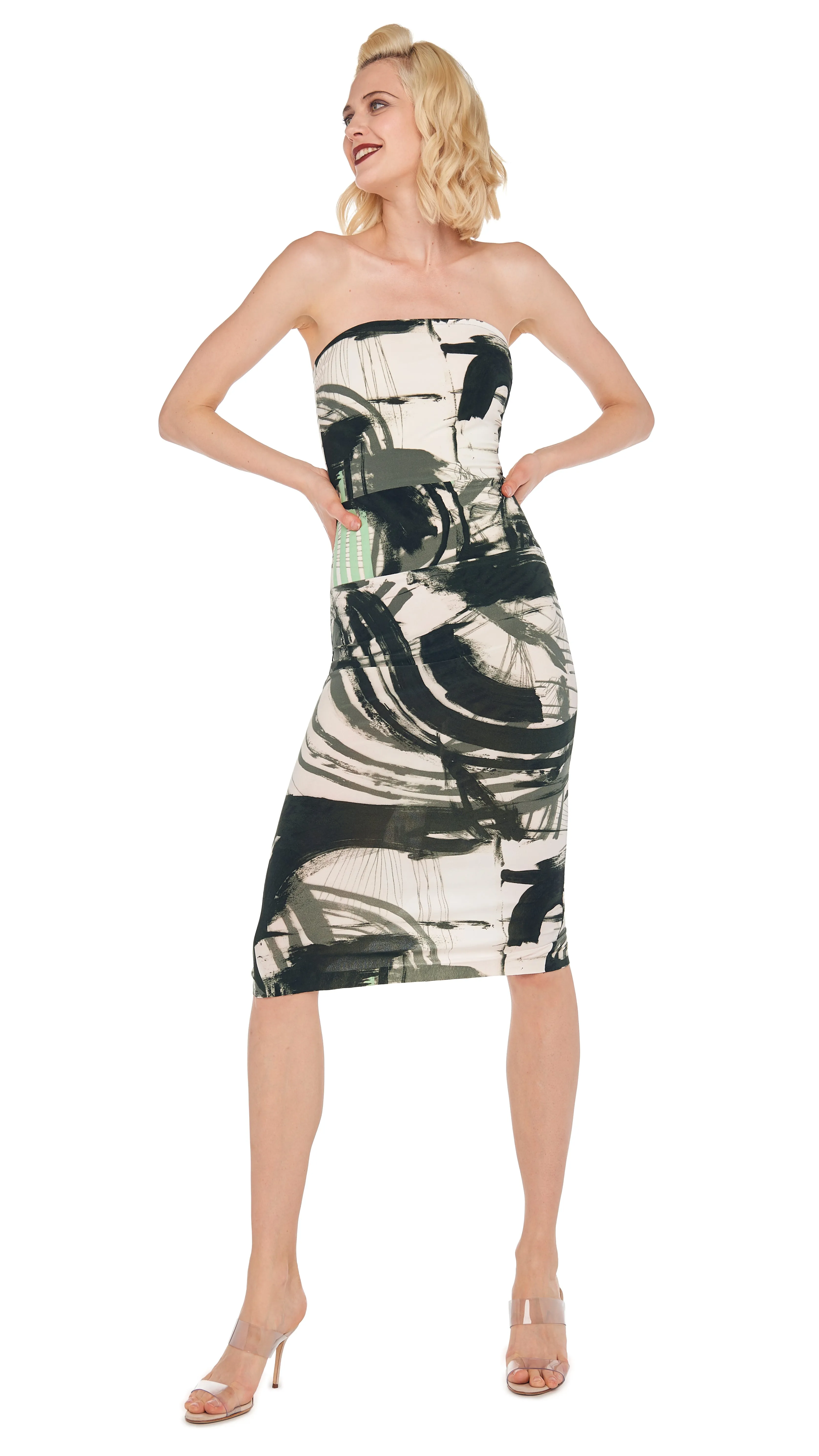 STRAPLESS DRESS TO KNEE sold by Norma Kamali product image thumbnail 5