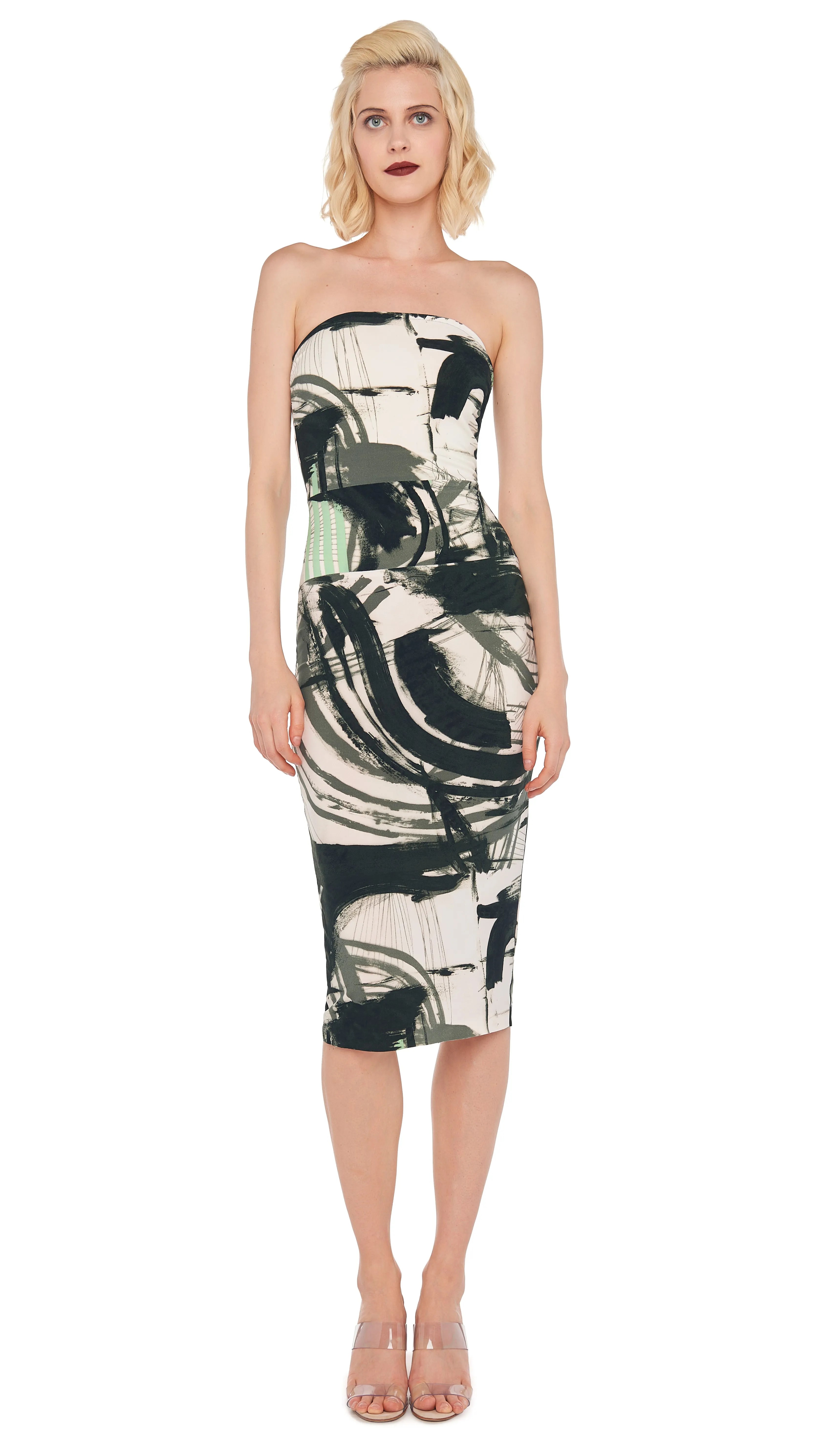 STRAPLESS DRESS TO KNEE sold by Norma Kamali