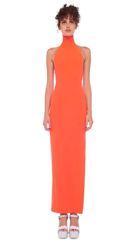HALTER TURTLE SIDE SLIT GOWN sold by Norma Kamali