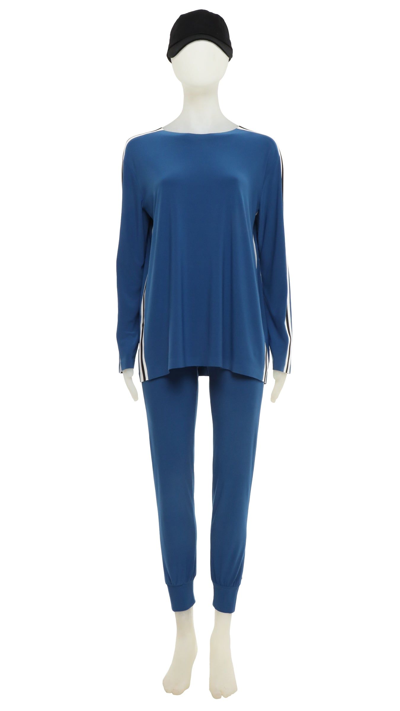 SIDE STRIPE BF CREW TOP sold by Norma Kamali