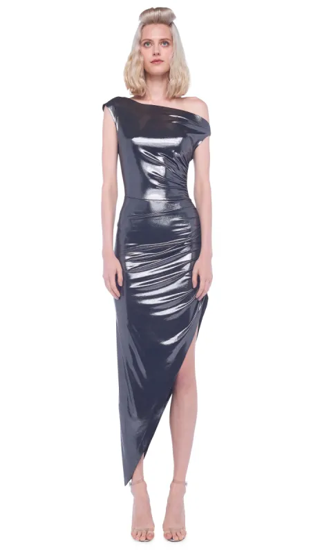 DROP SHOULDER SIDE DRAPE GOWN sold by Norma Kamali